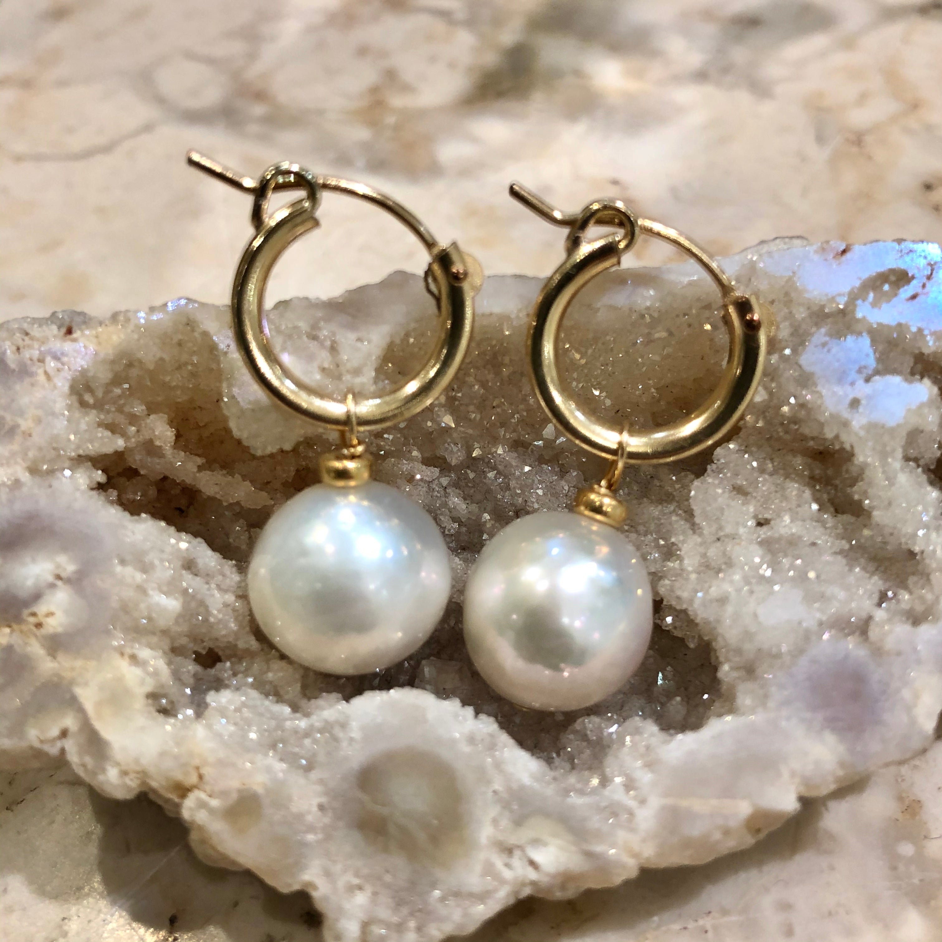 Pearl Hoop Earrings