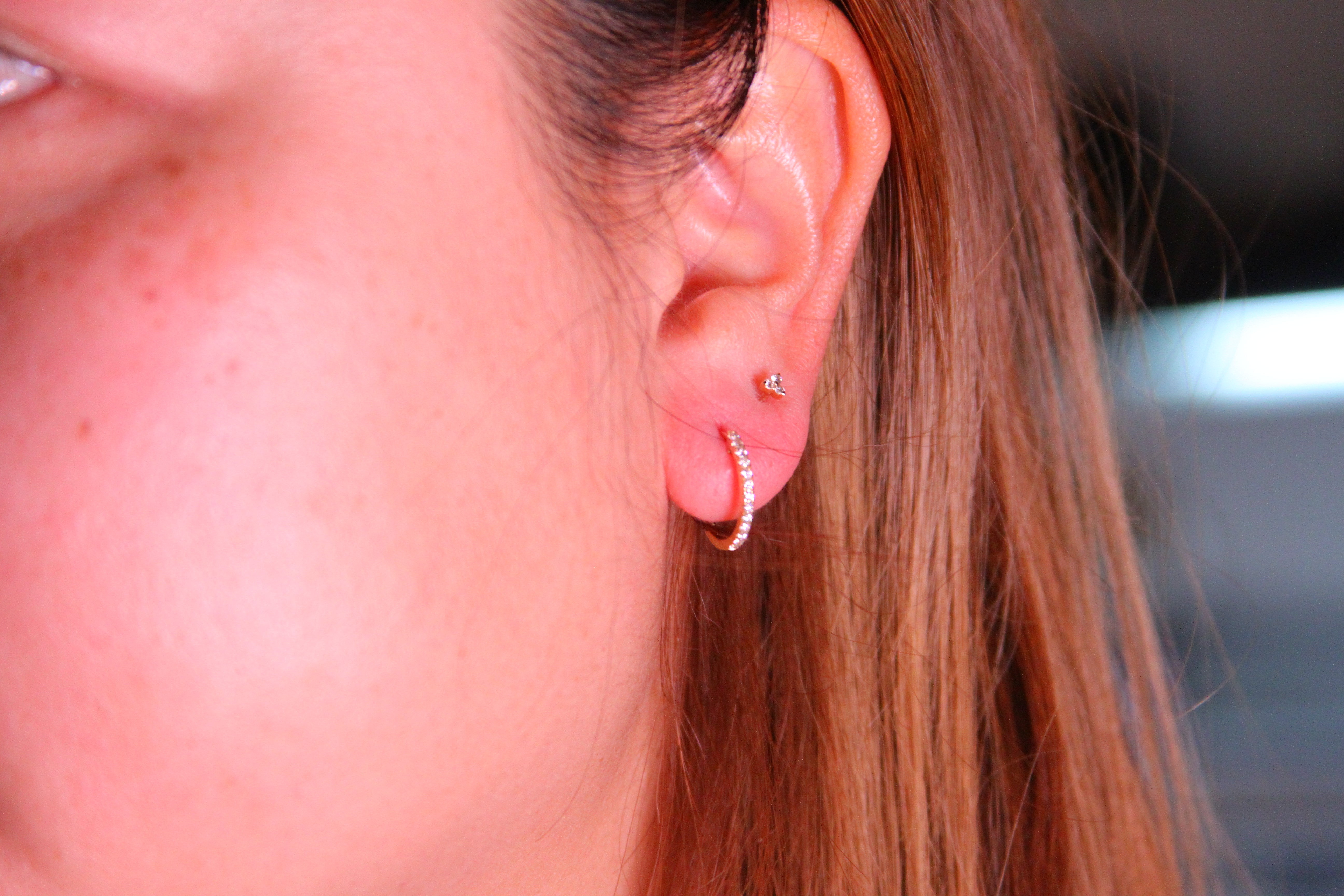 Diamond Huggers In Yellow Or White Gold-15mm or 20mm