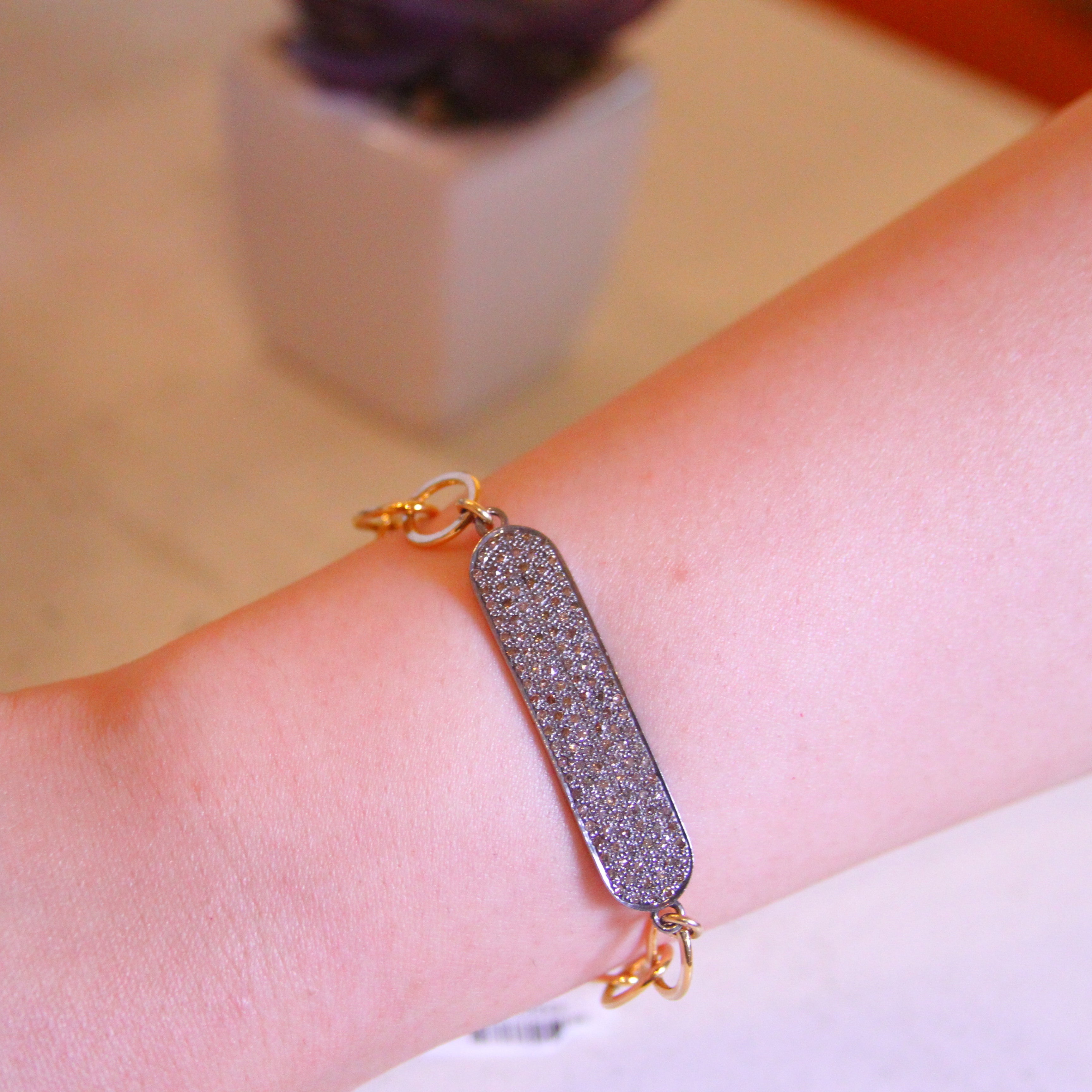 Diamond Shield Chain Bracelet