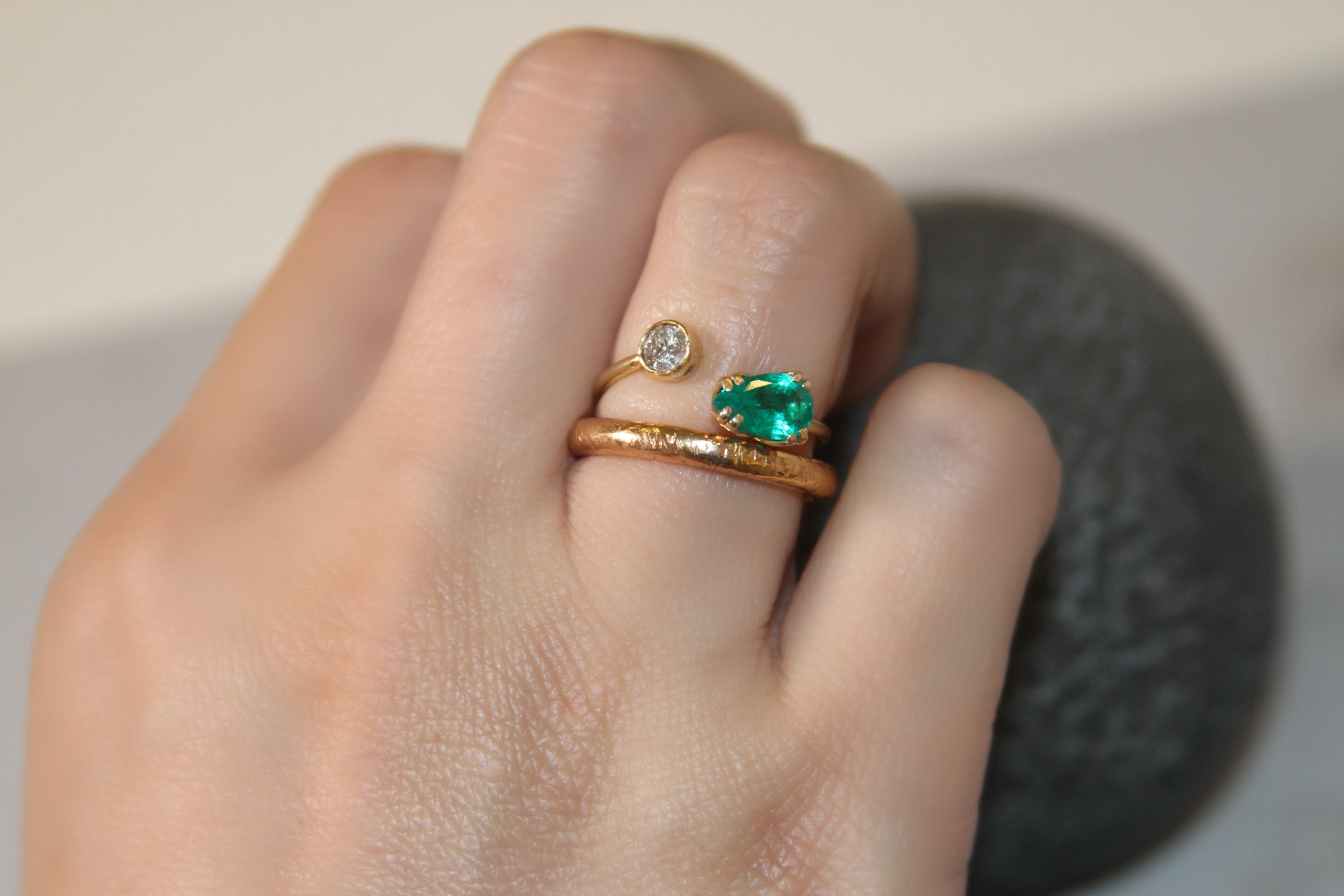 14k Rose Gold Hammer Ring