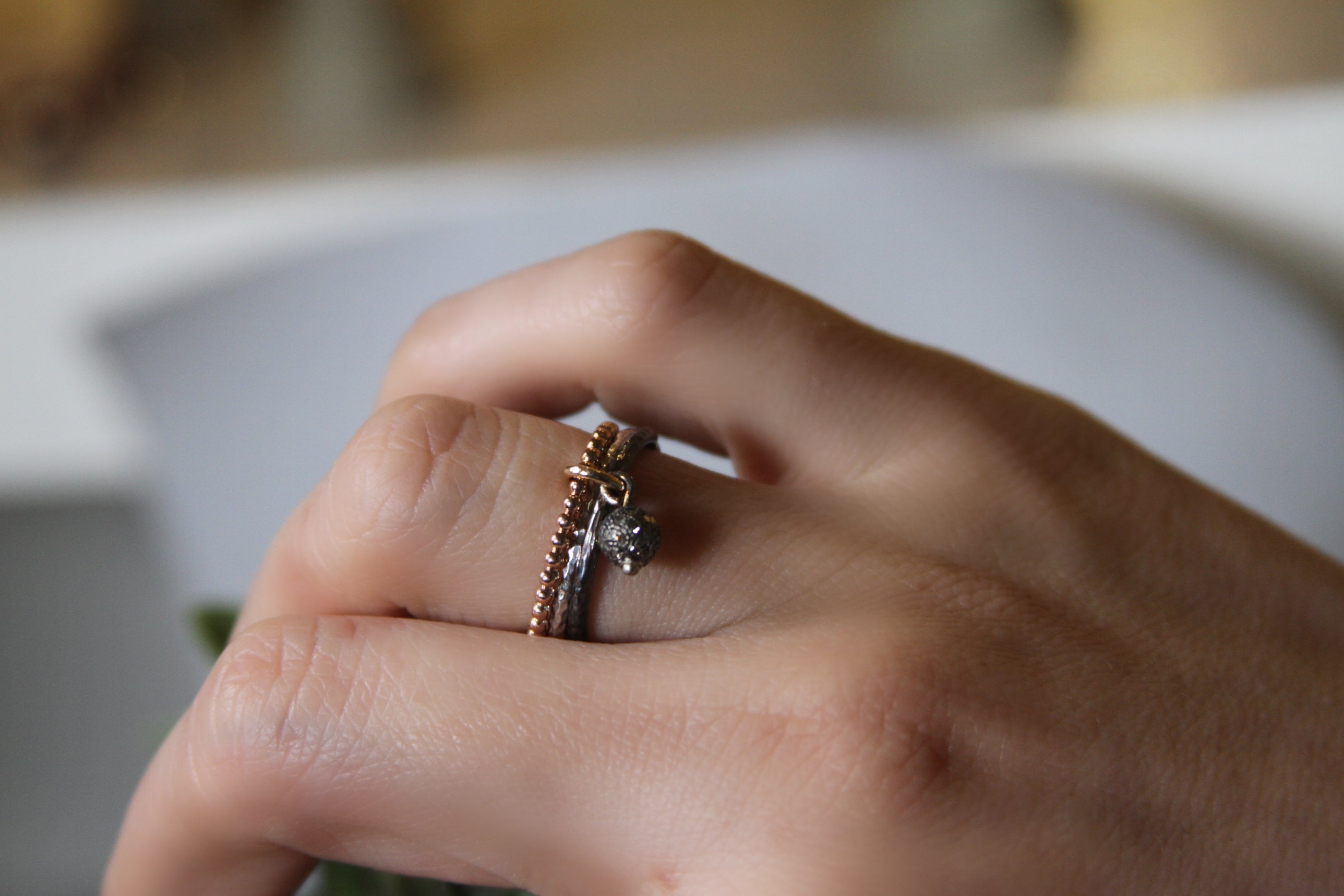 Trio Ring with Diamonds