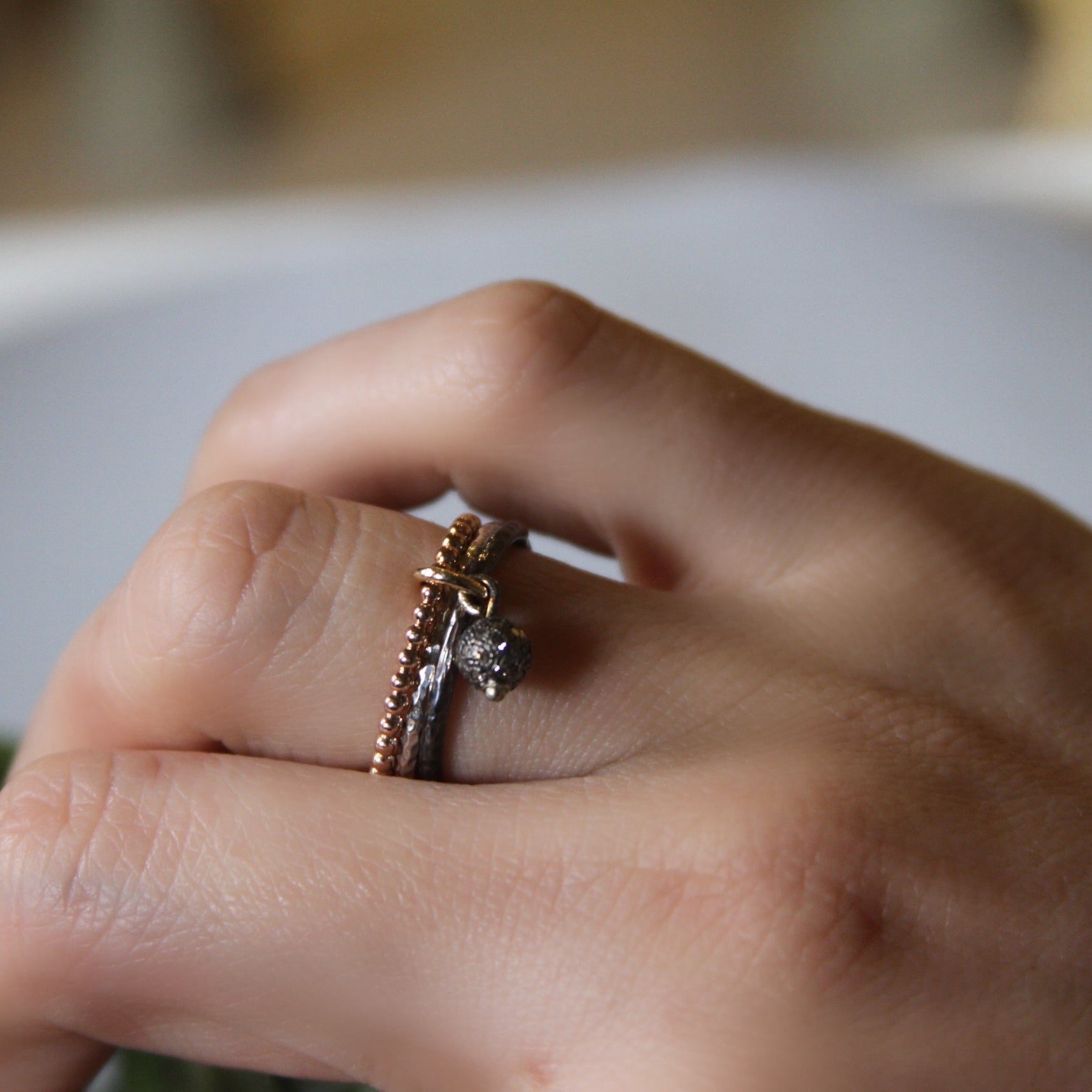 Trio Ring with Diamonds