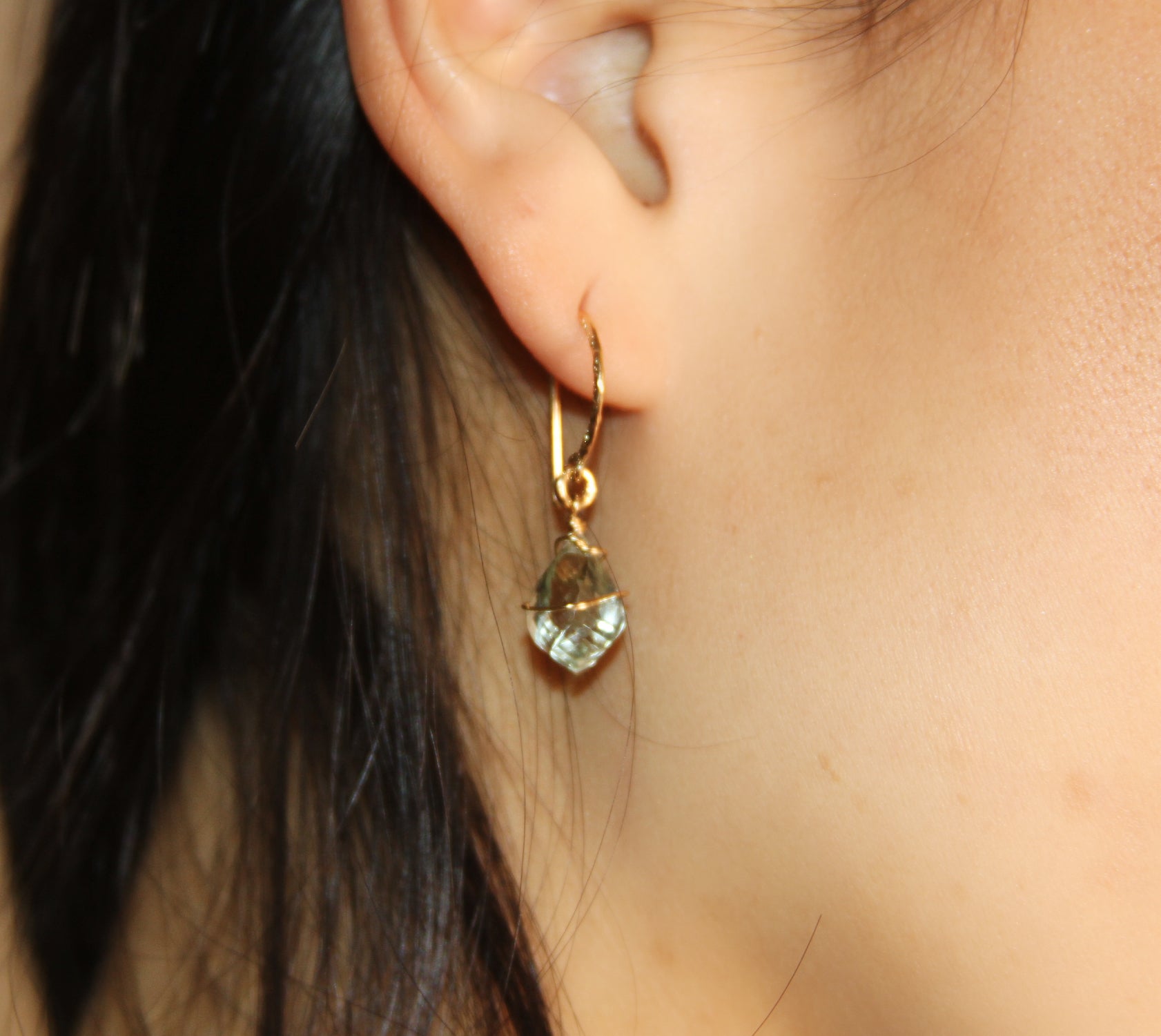 Elsa's Wand Earrings - Green Amethyst