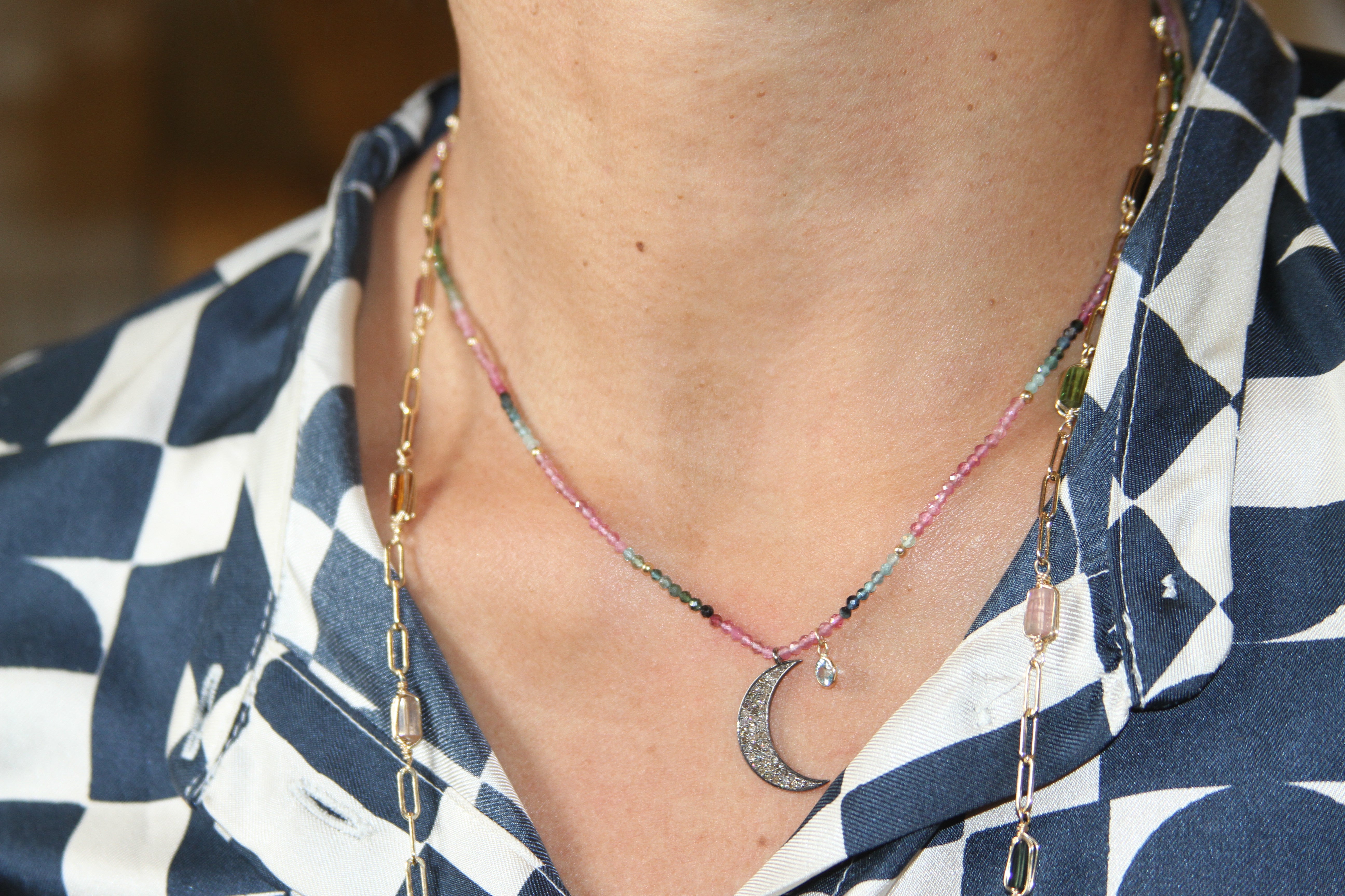 Starry Night Rainbow Tourmaline Necklace