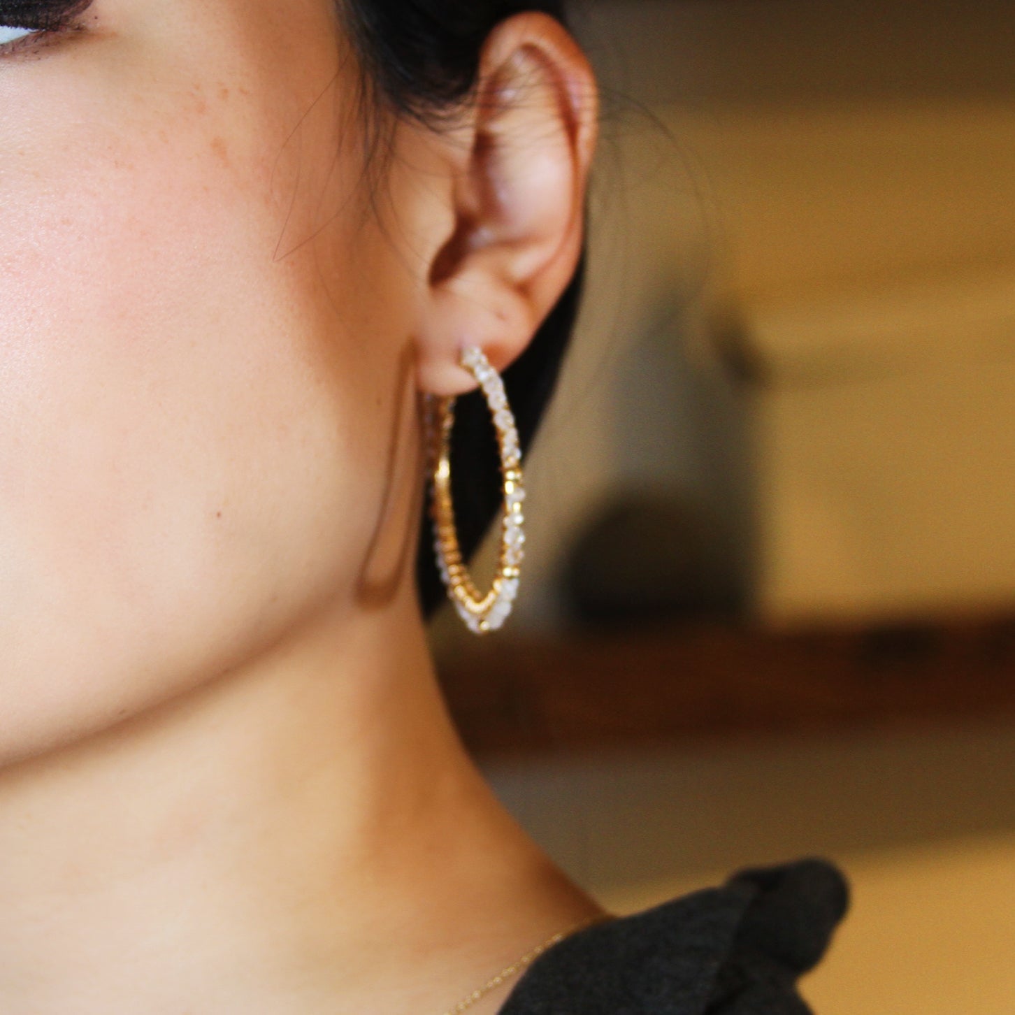 Moonstone Hoops