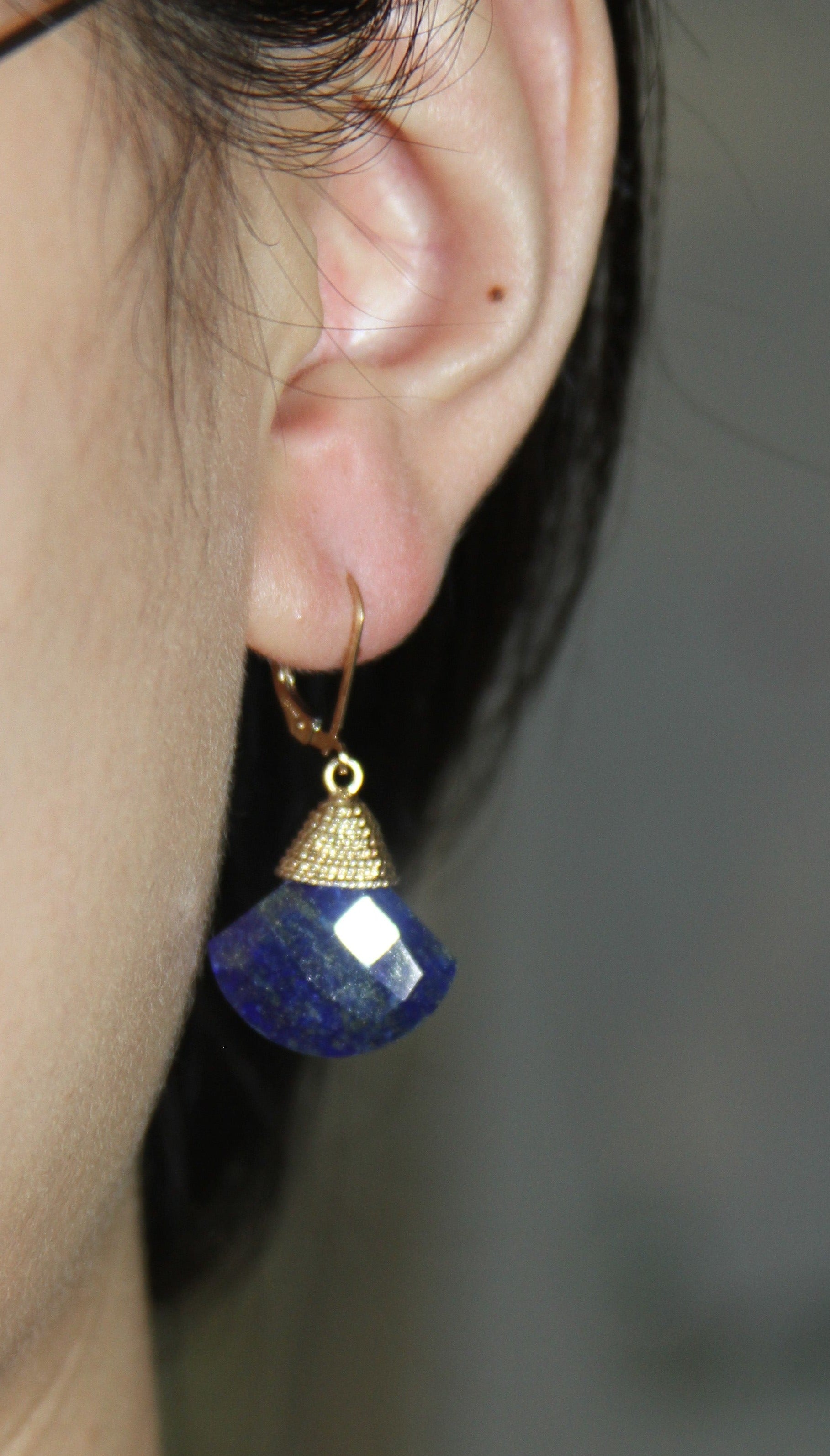 Lapis Fan Earrings