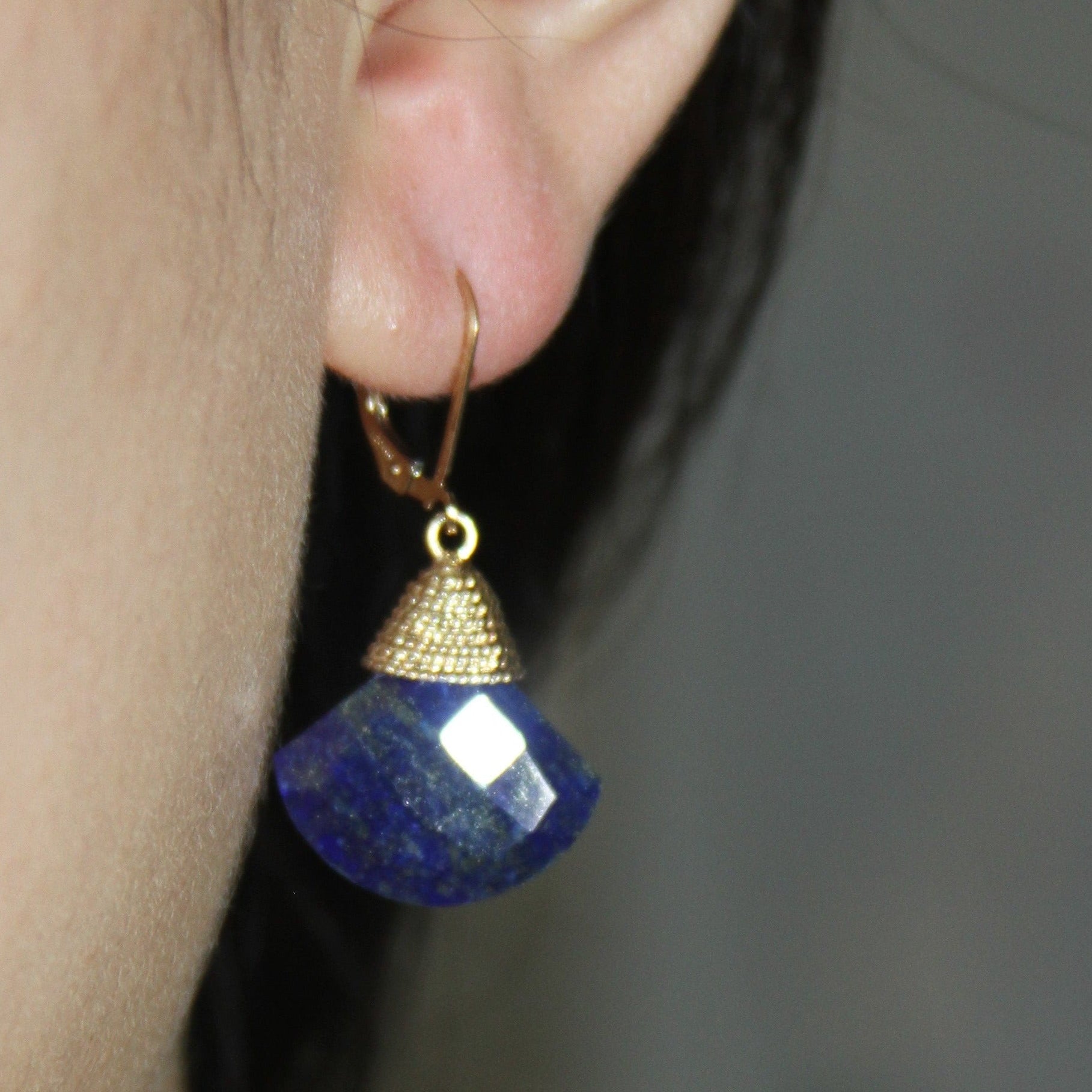 Lapis Fan Earrings