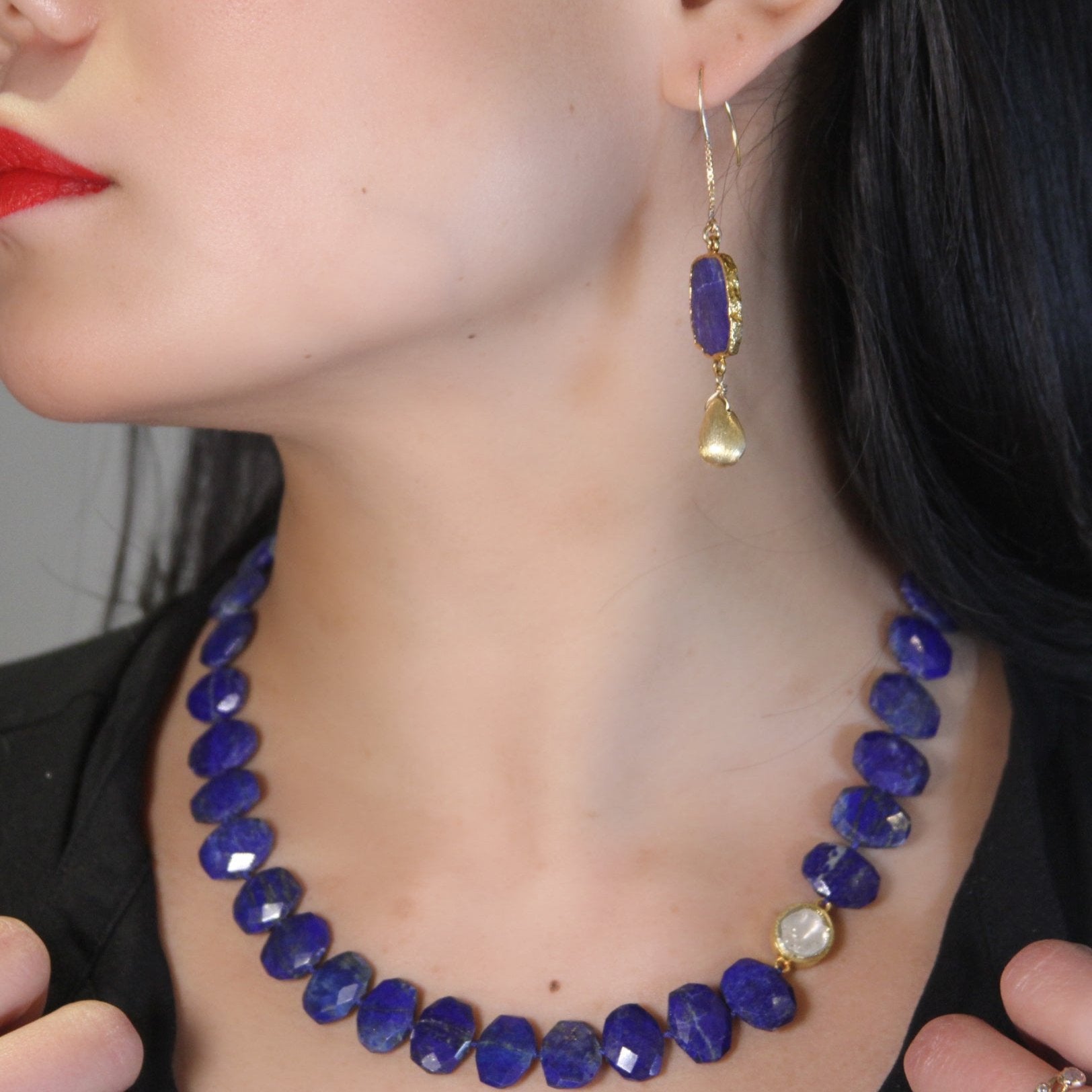 Lapis Slice Diamond Necklace
