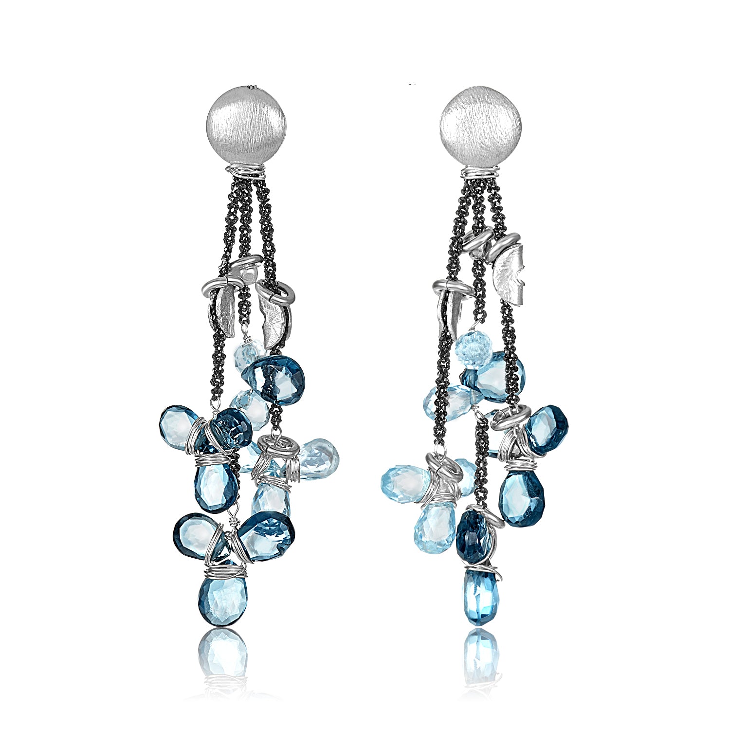 Half Moon Petal Earrings in Silver