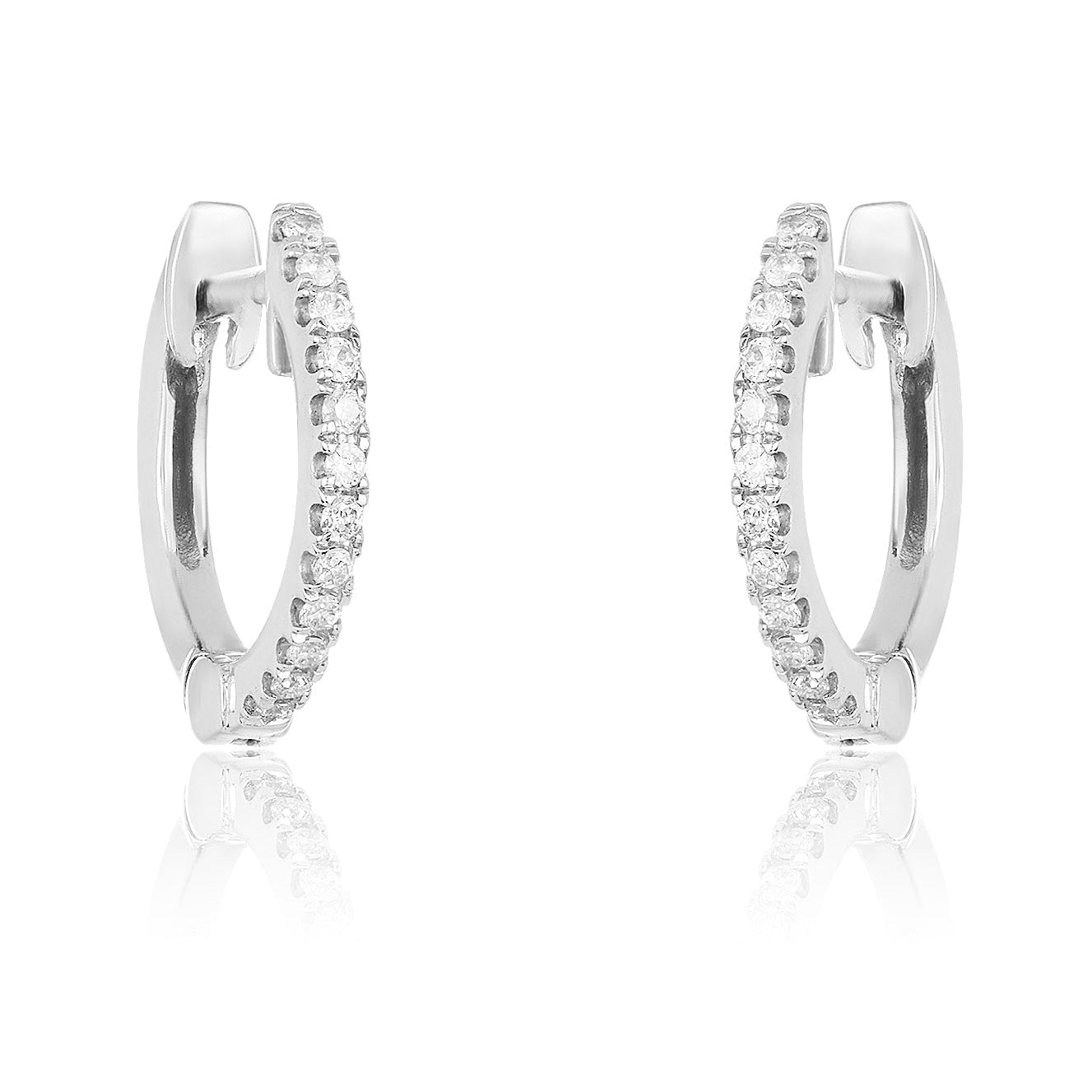 Diamond Huggers In Yellow Or White Gold-15mm or 20mm