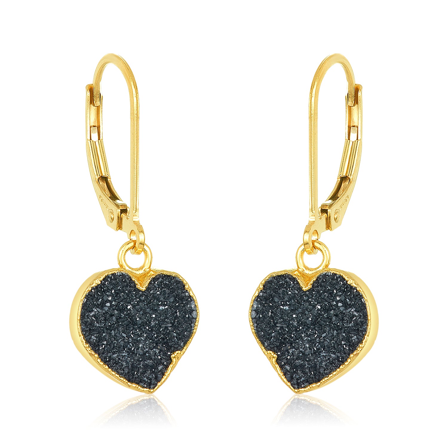 Druzy Heart Earrings