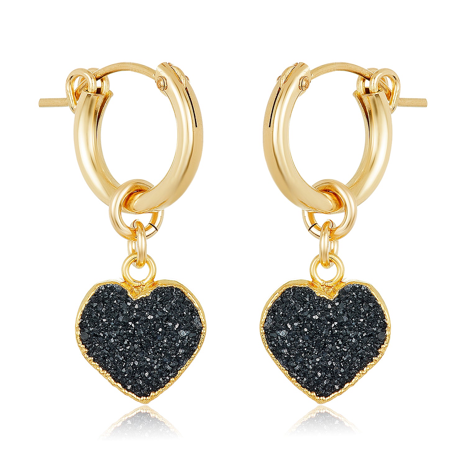 Druzy Heart Earrings