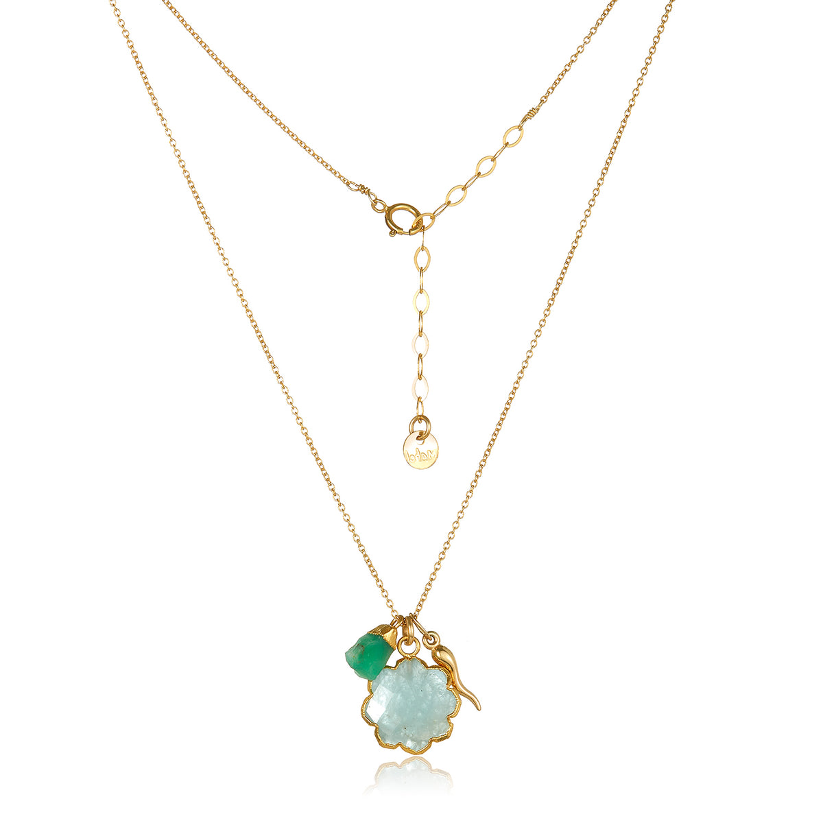 Three Is A Charm Necklace - Aqua