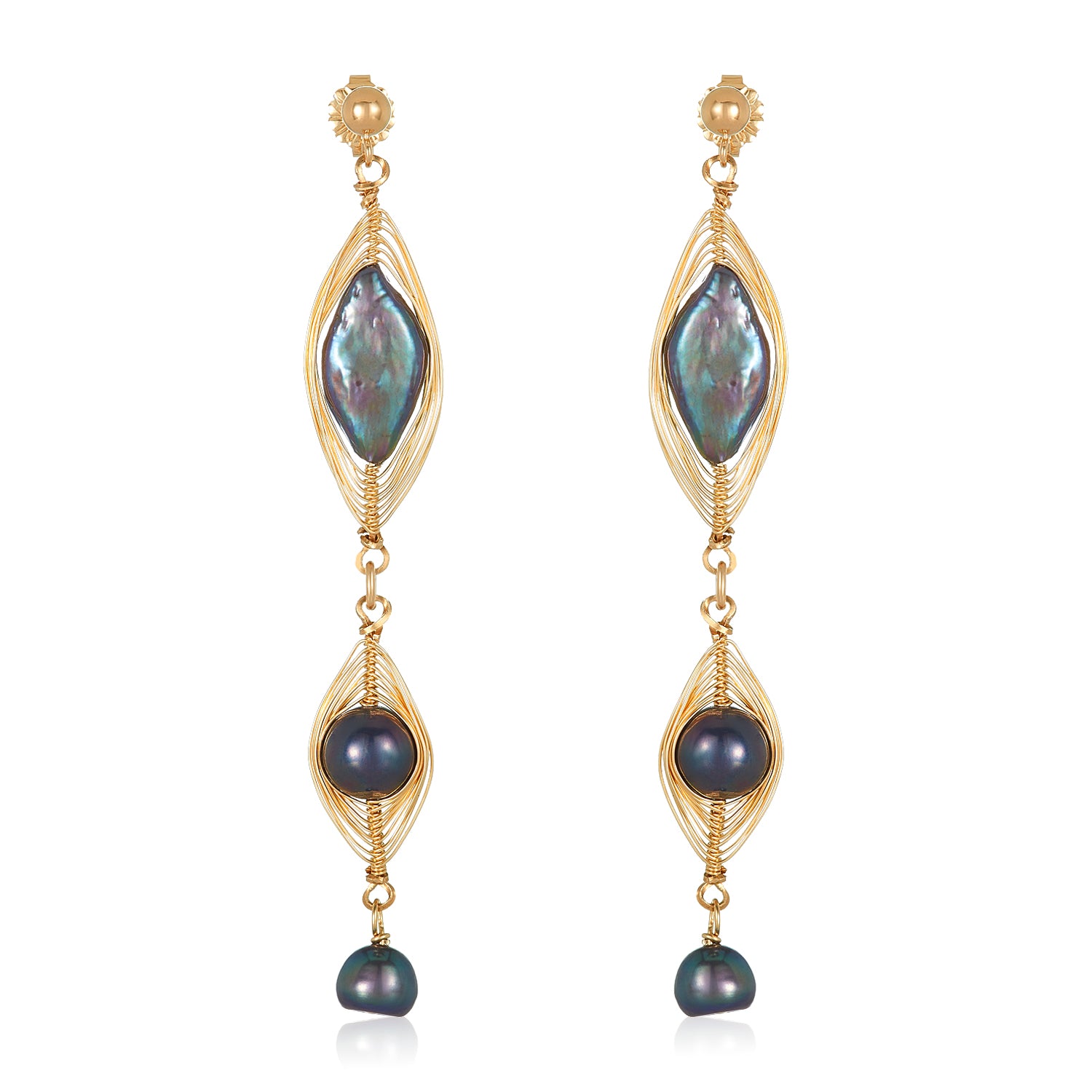 Hagia Gem Wired Drop Earrings