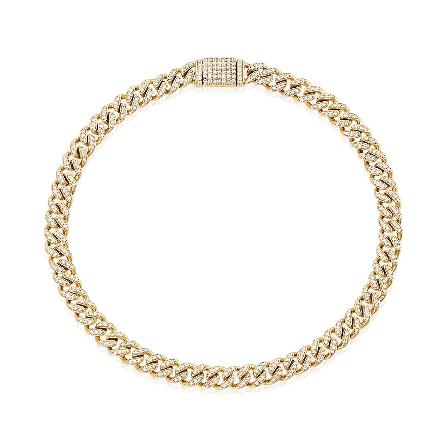 Diamond Cuban Chain Bracelet 14k