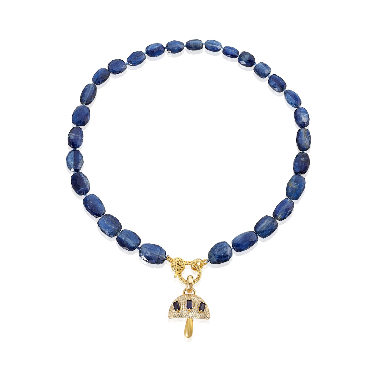 Blue Mushroom Necklace