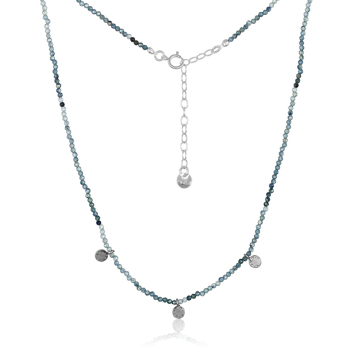 Petite Three Circle Charm Sapphire Necklace
