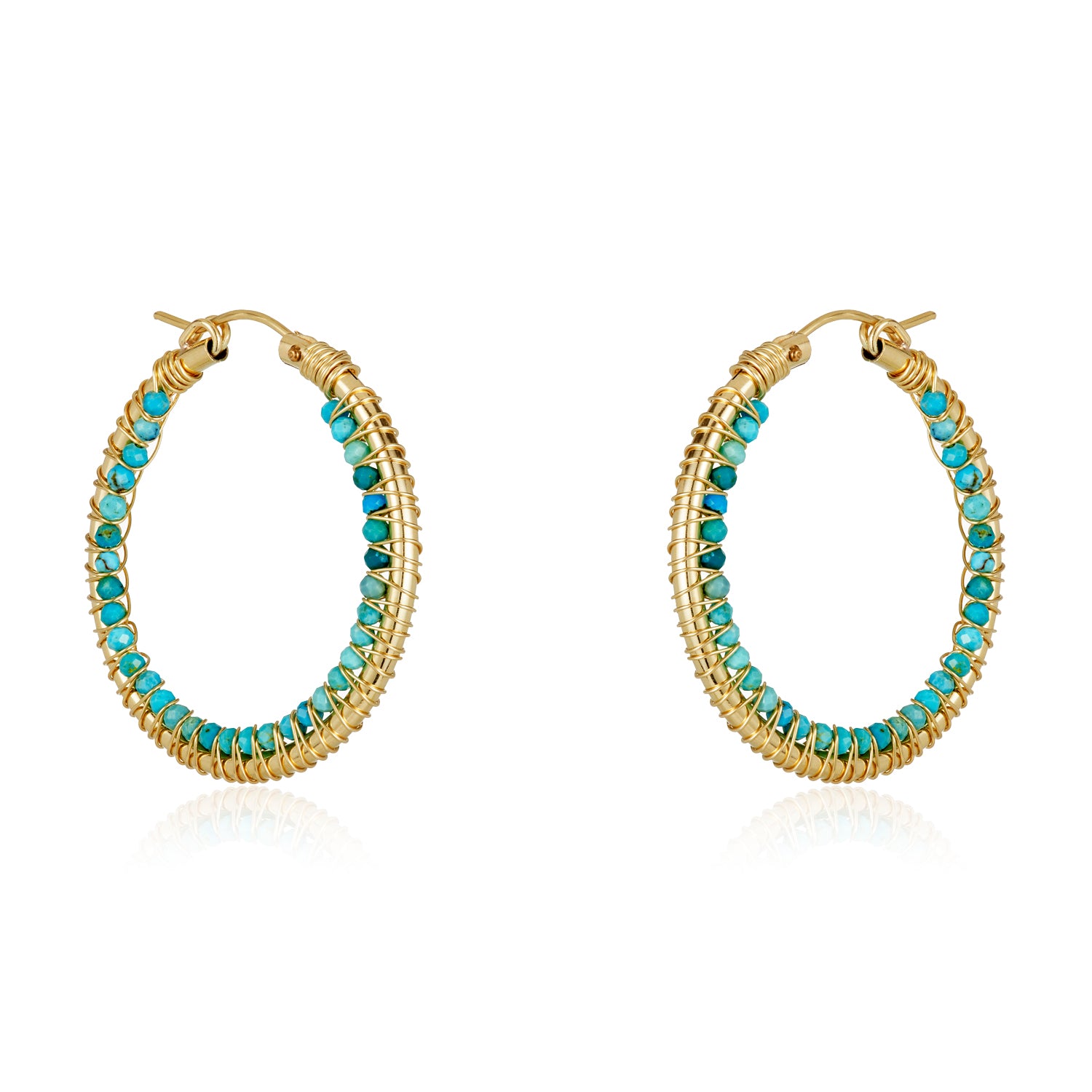 Inner Wrap Gem Hoops Earrings
