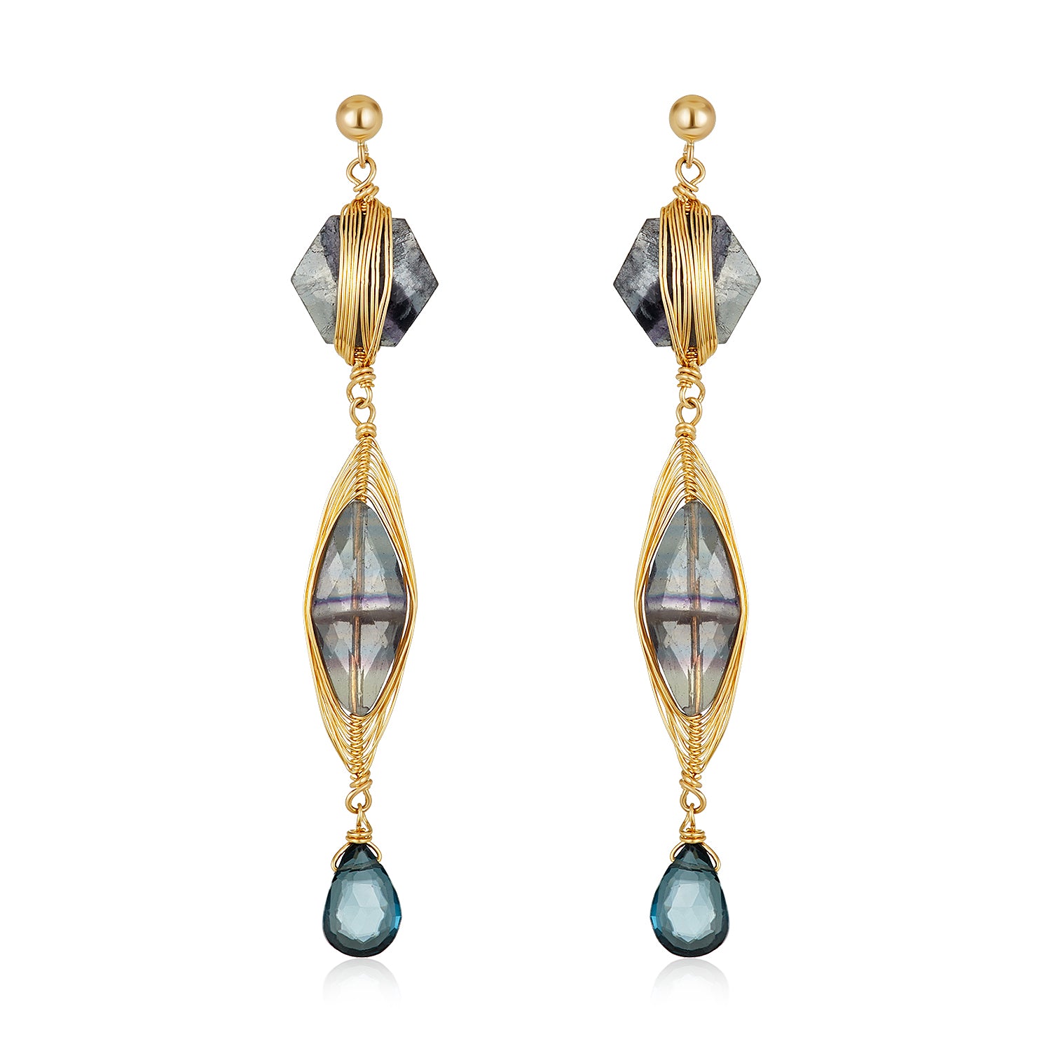 Hagia Gem Wired Drop Earrings