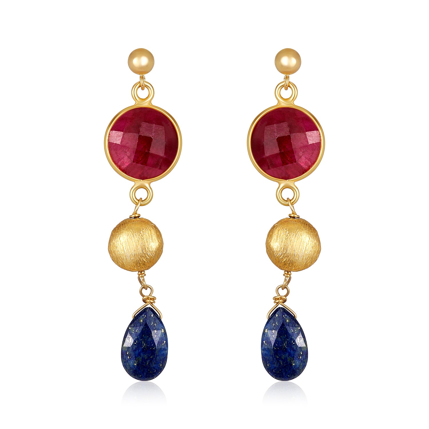 Camille Double Gem Drop Earrings
