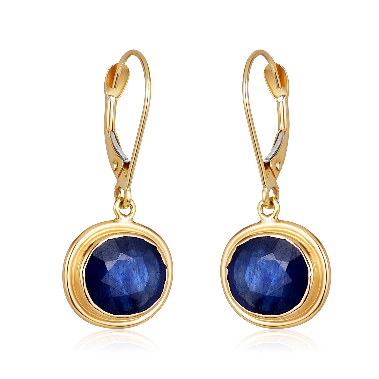Oval Sapphire Drop Earrings