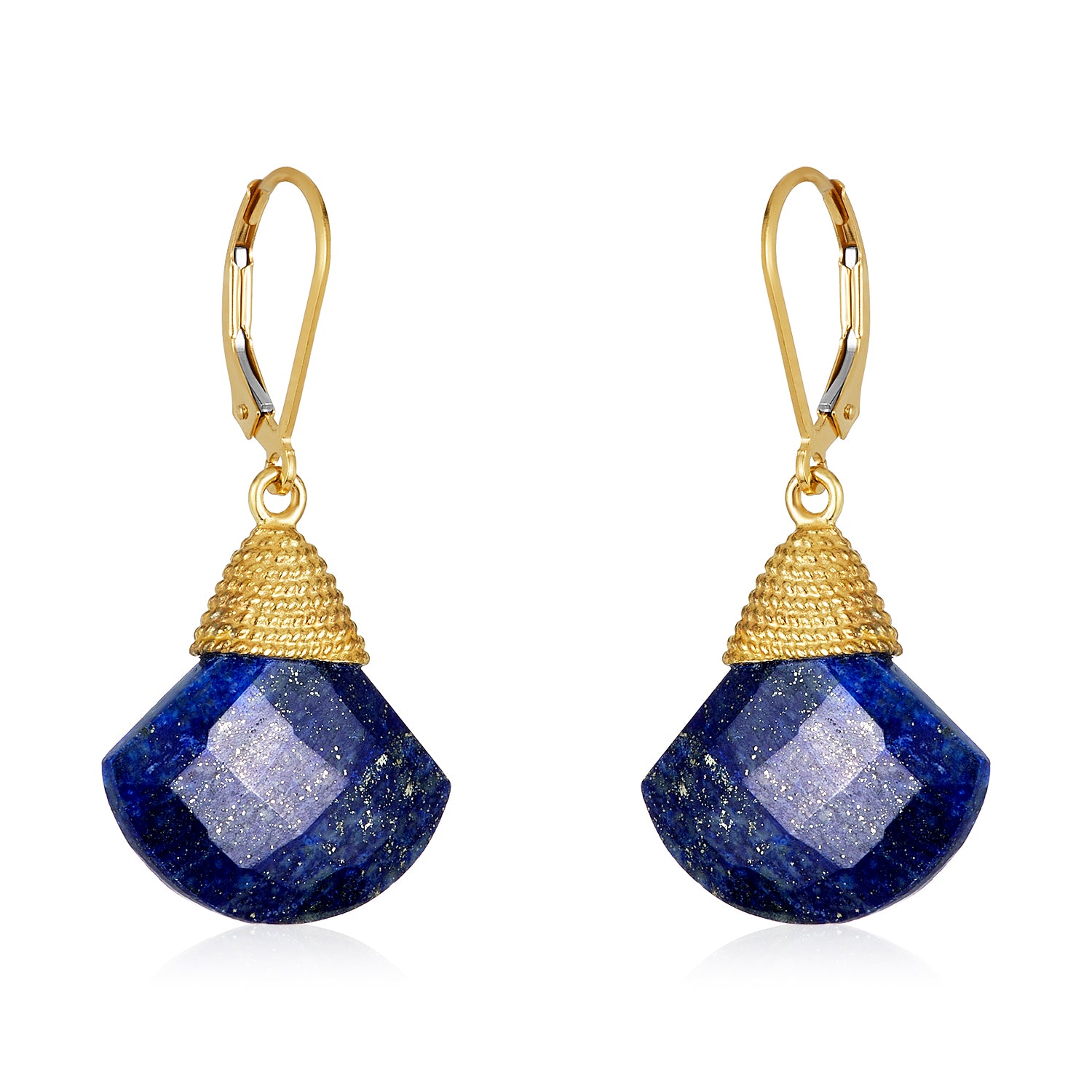 Lapis Fan Earrings