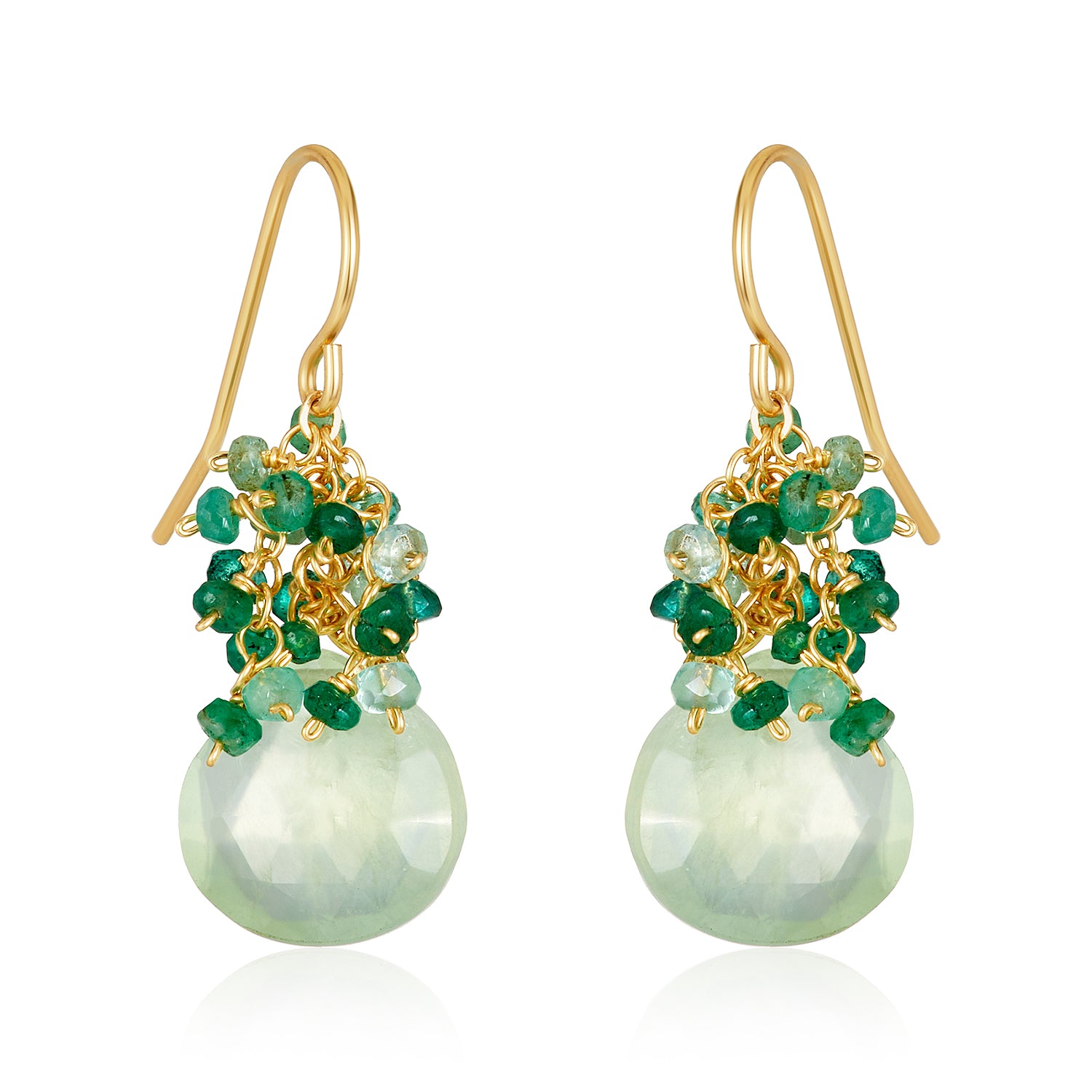 Emerald Clusters Gem Drop Earrings