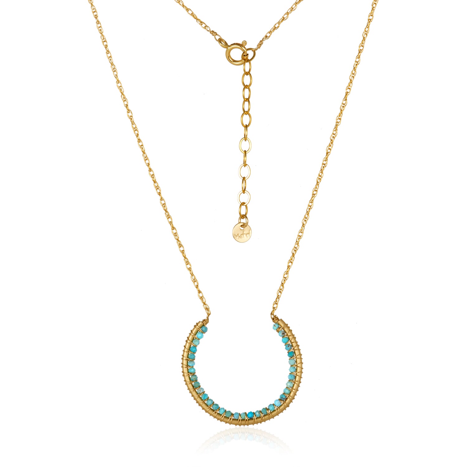 Gold wired Horseshoe Gem Necklace