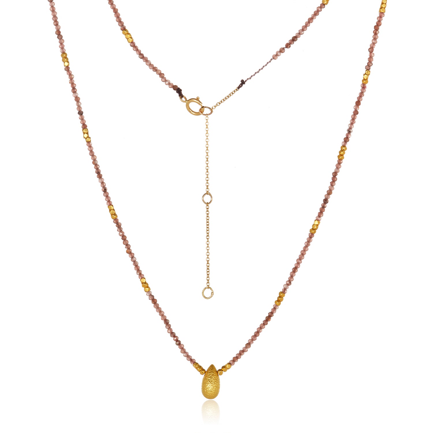 Golden Egg Andalusite Necklace in 18k