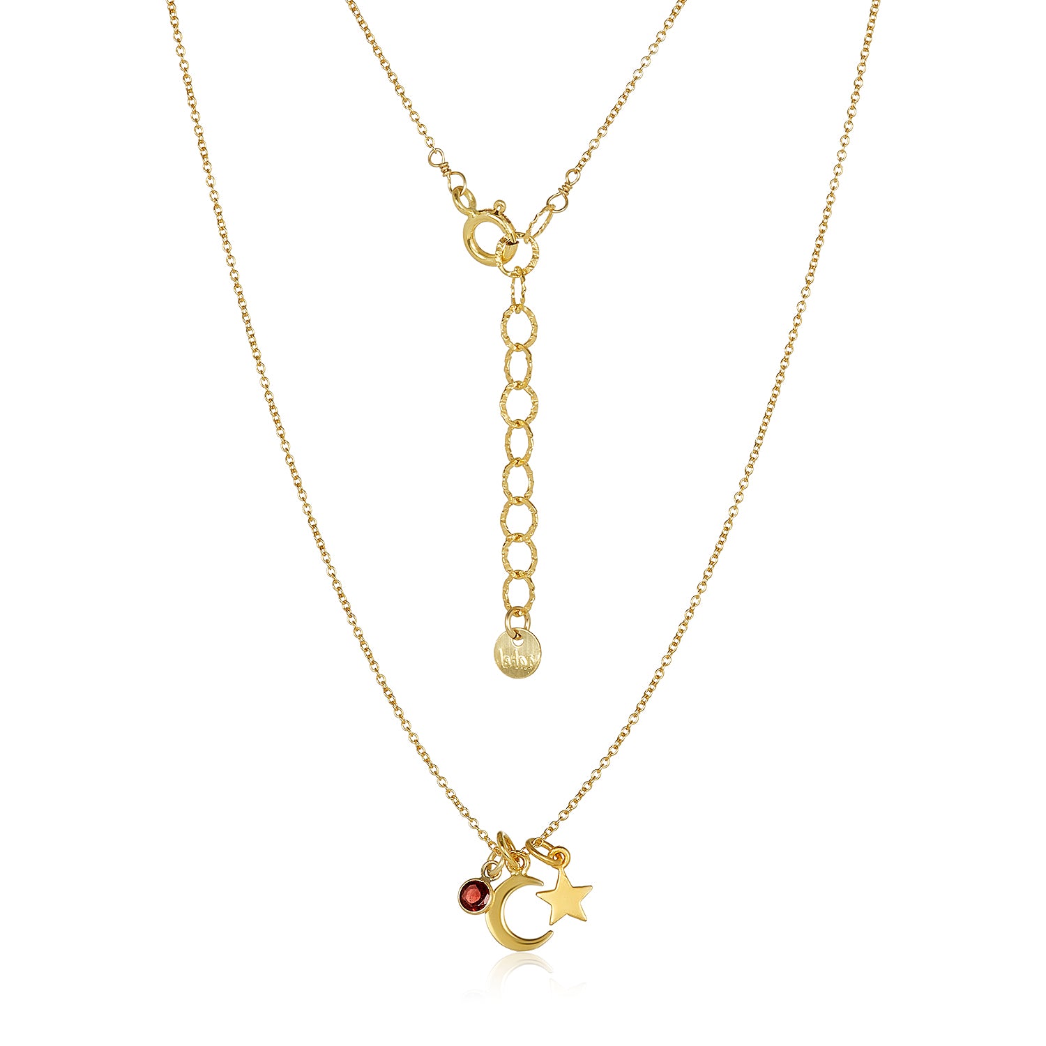 Moon Star Birthstone necklace