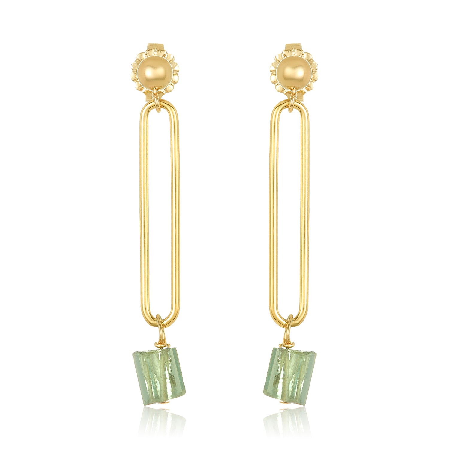 Gem Drop Paperclip Earrings