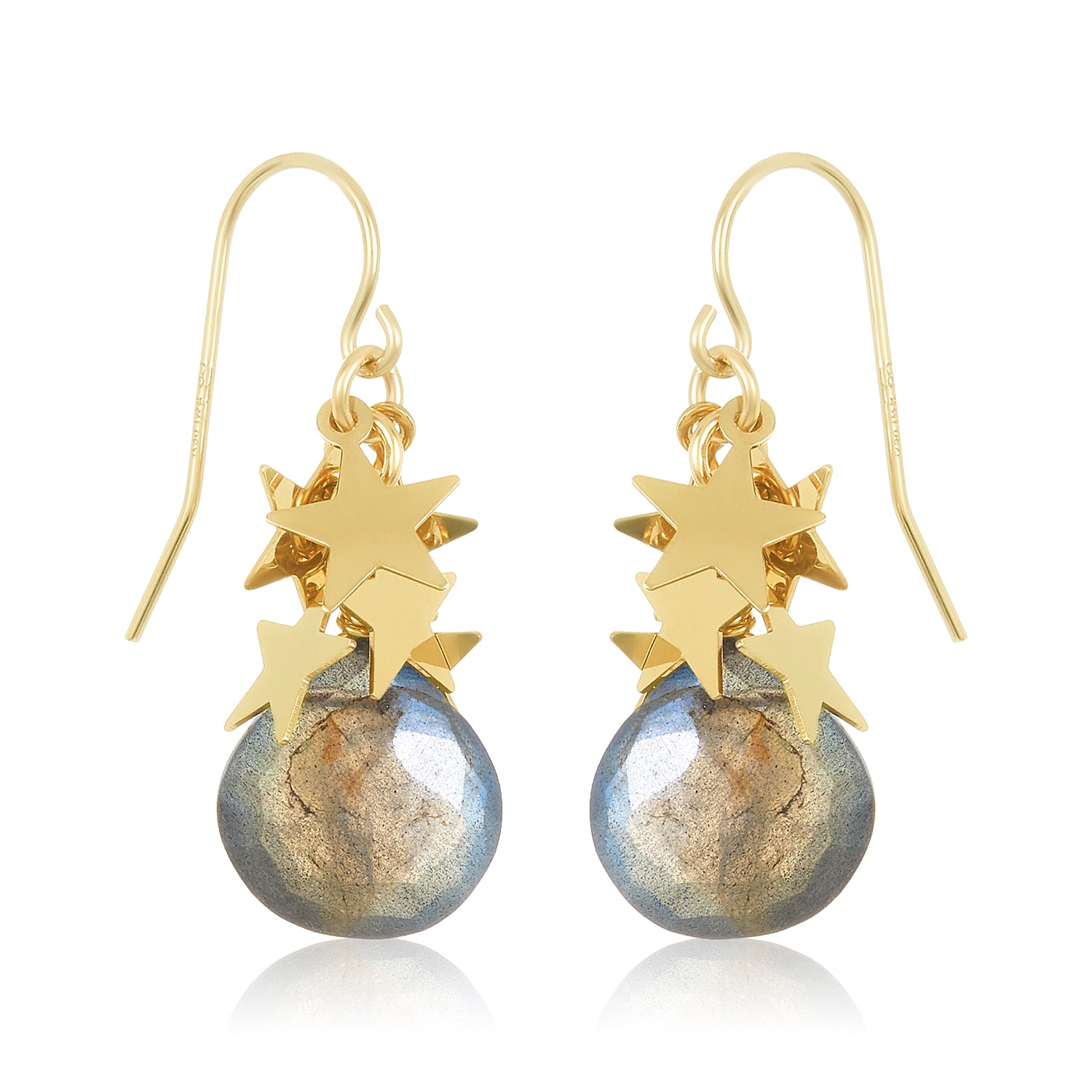 Gold Star Labradorite Earring