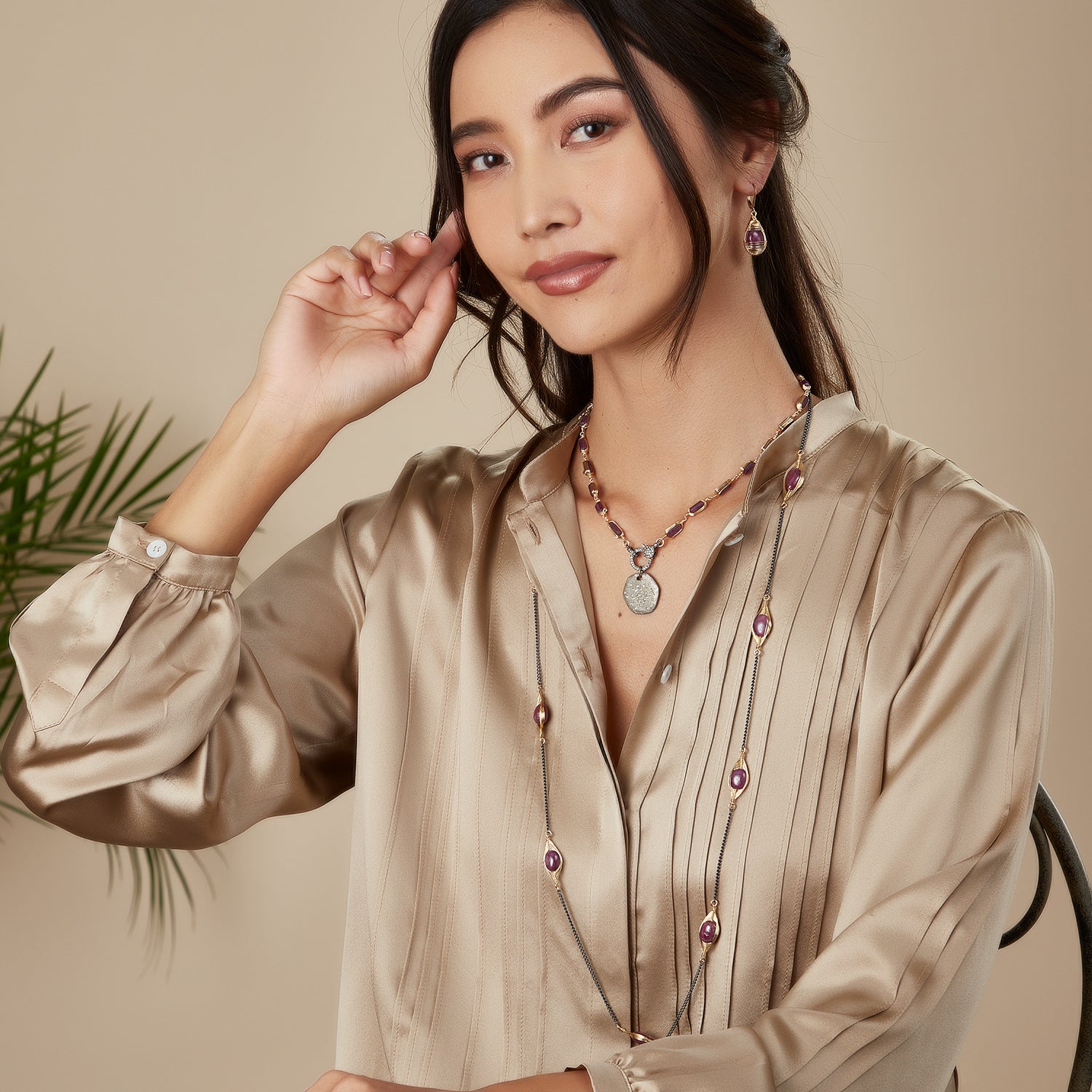 Melissa Ruby Wire Wrapped Earrings