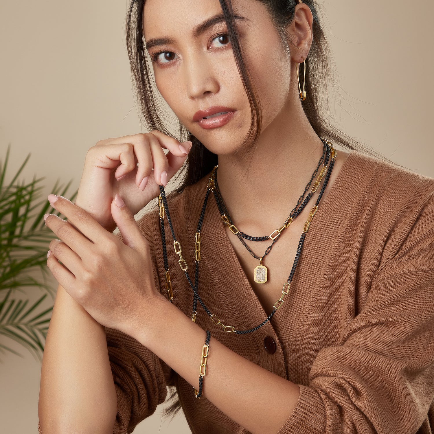 Tracy Trio Diamond Link Short Necklace
