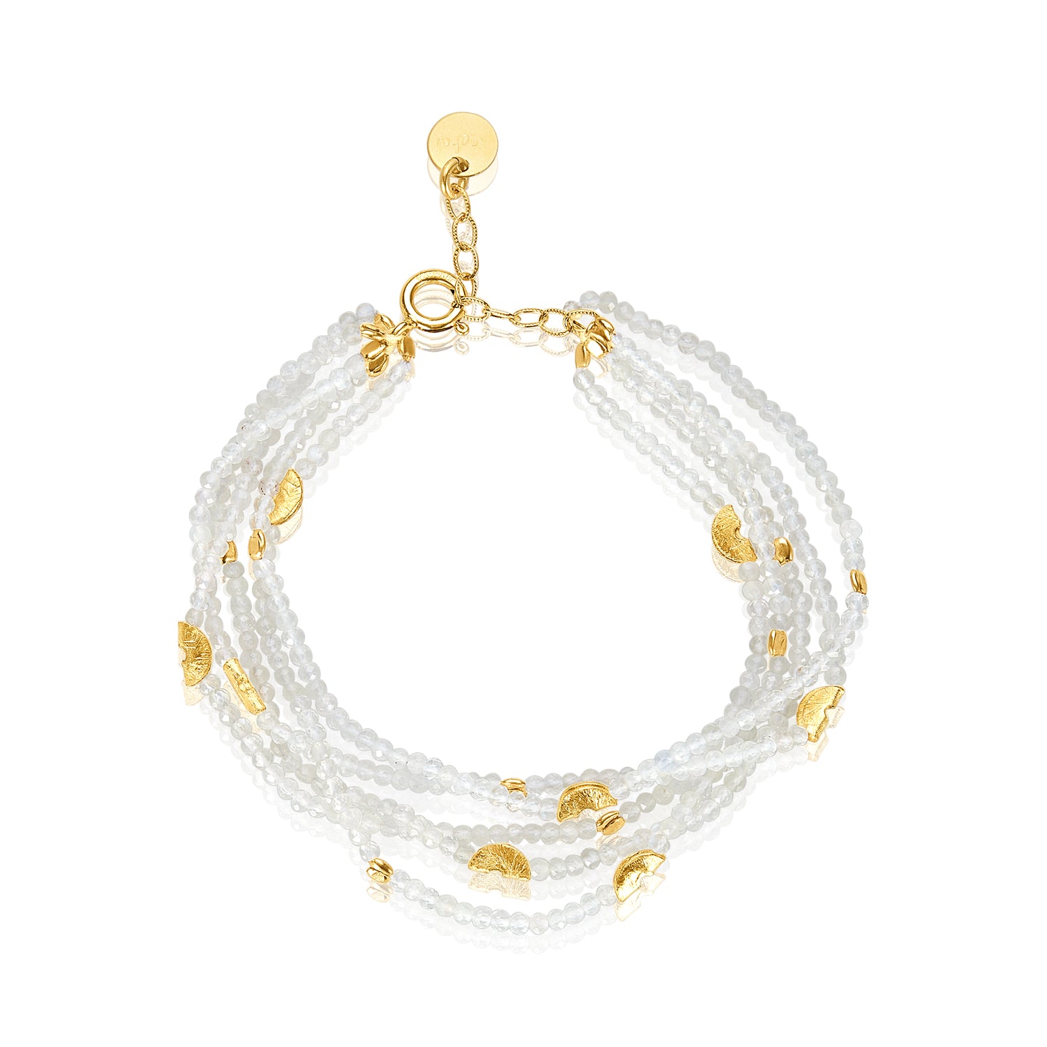 Half Moon Multi-Strand Bracelet- white topaz