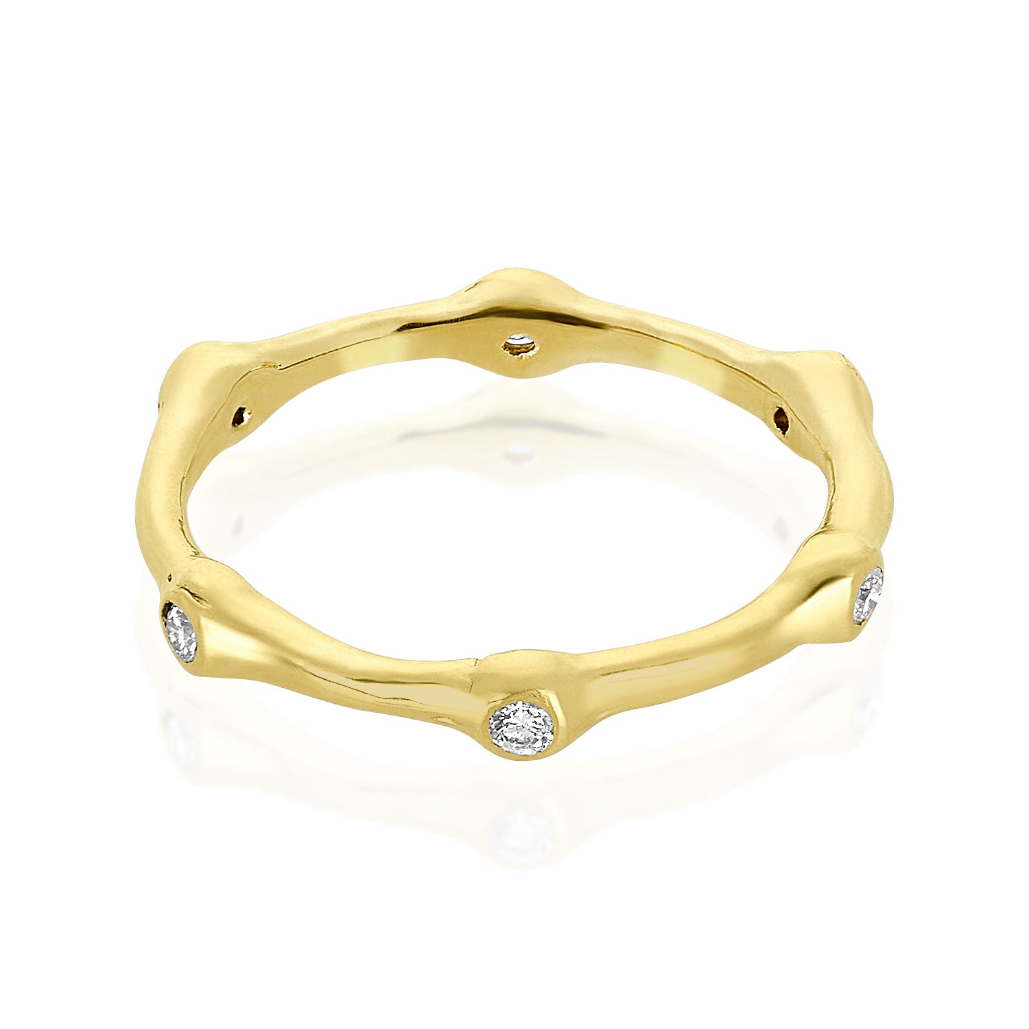 Amirah Bamboo Natural Diamond Ring 14k
