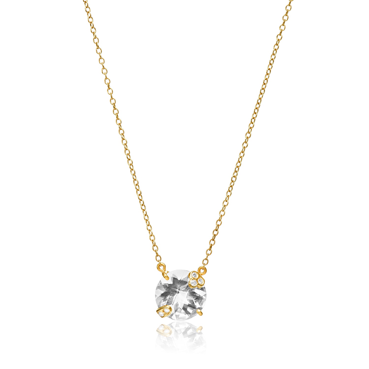 Amelie Necklace - White Topaz, Green Amethyst, Citrine