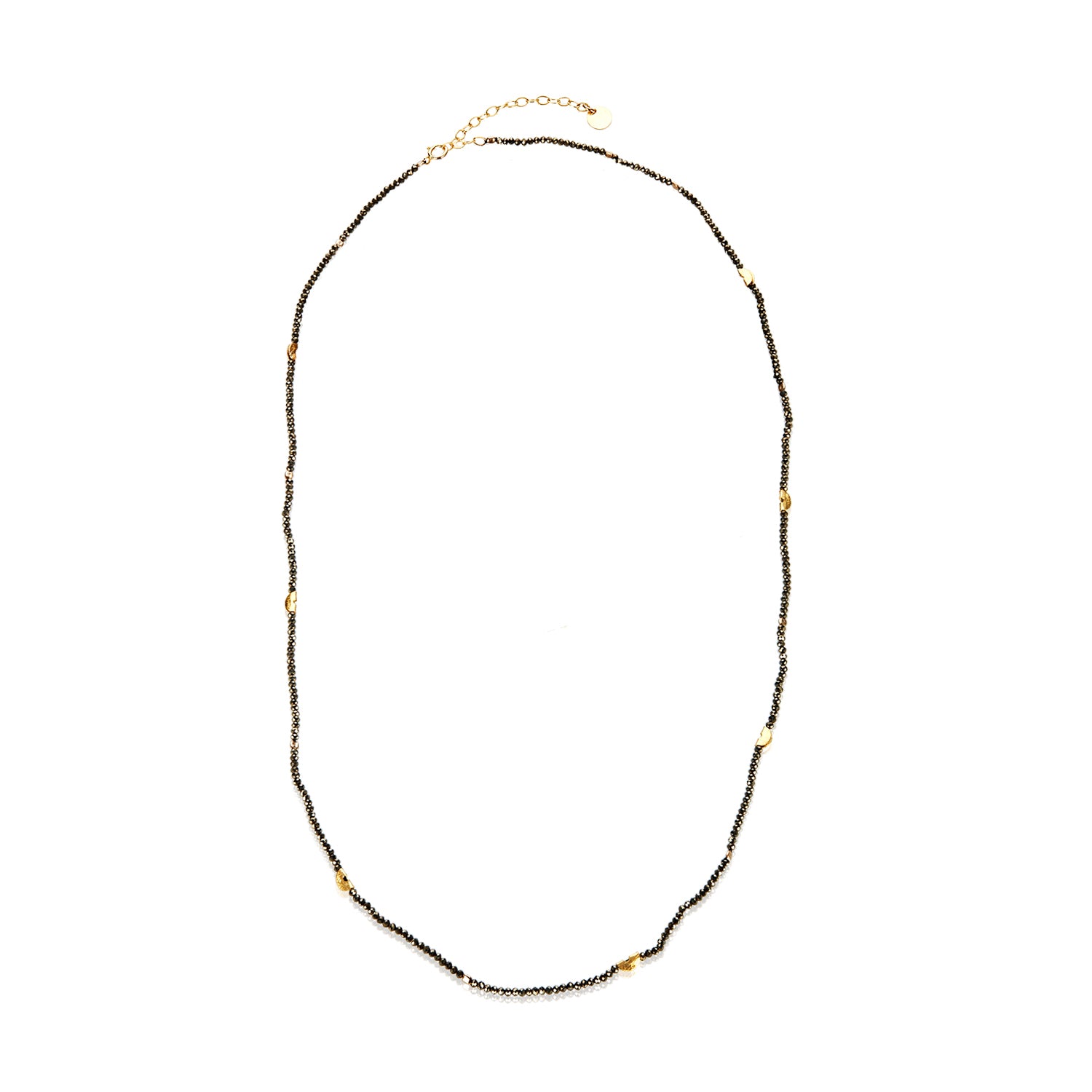 Half Moon Necklace Pyrite Necklace -Medium