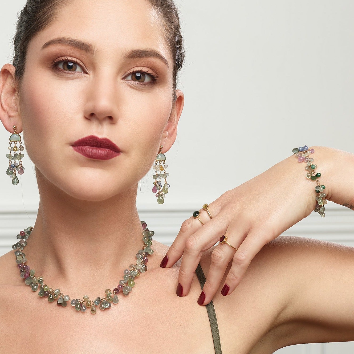 San Francisco Hearts Sapphire Cluster Bracelet