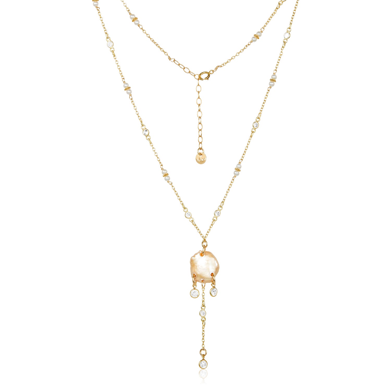 Keshi Pearl with CZ Necklace