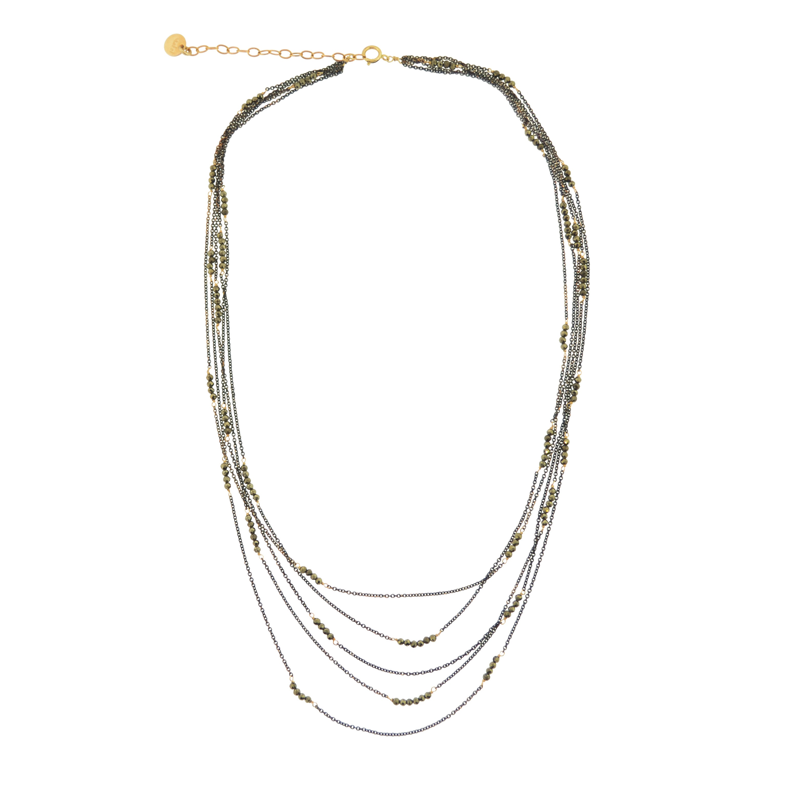 Multi Strand Necklace II Pyrite
