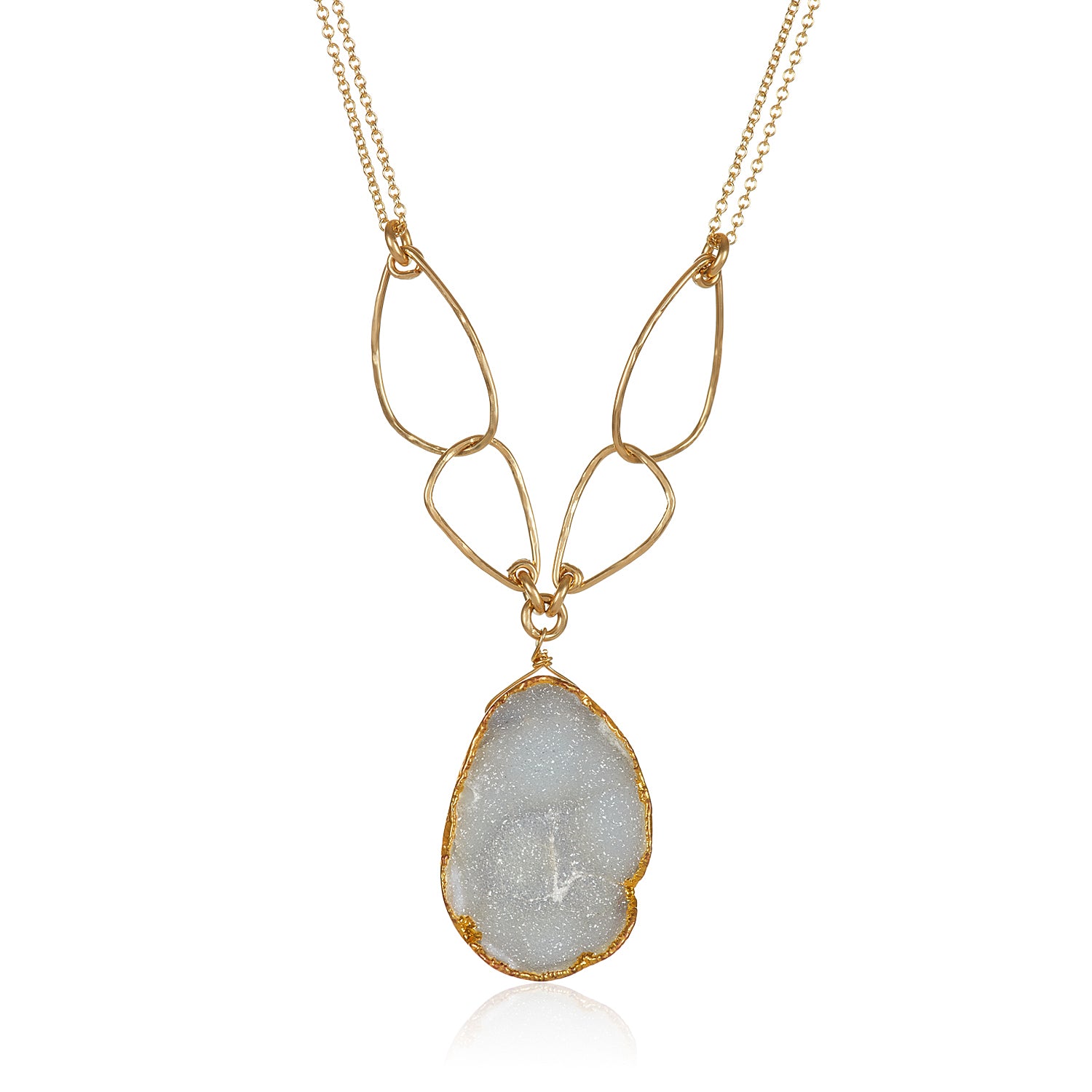 Golden Links Druzy Necklace