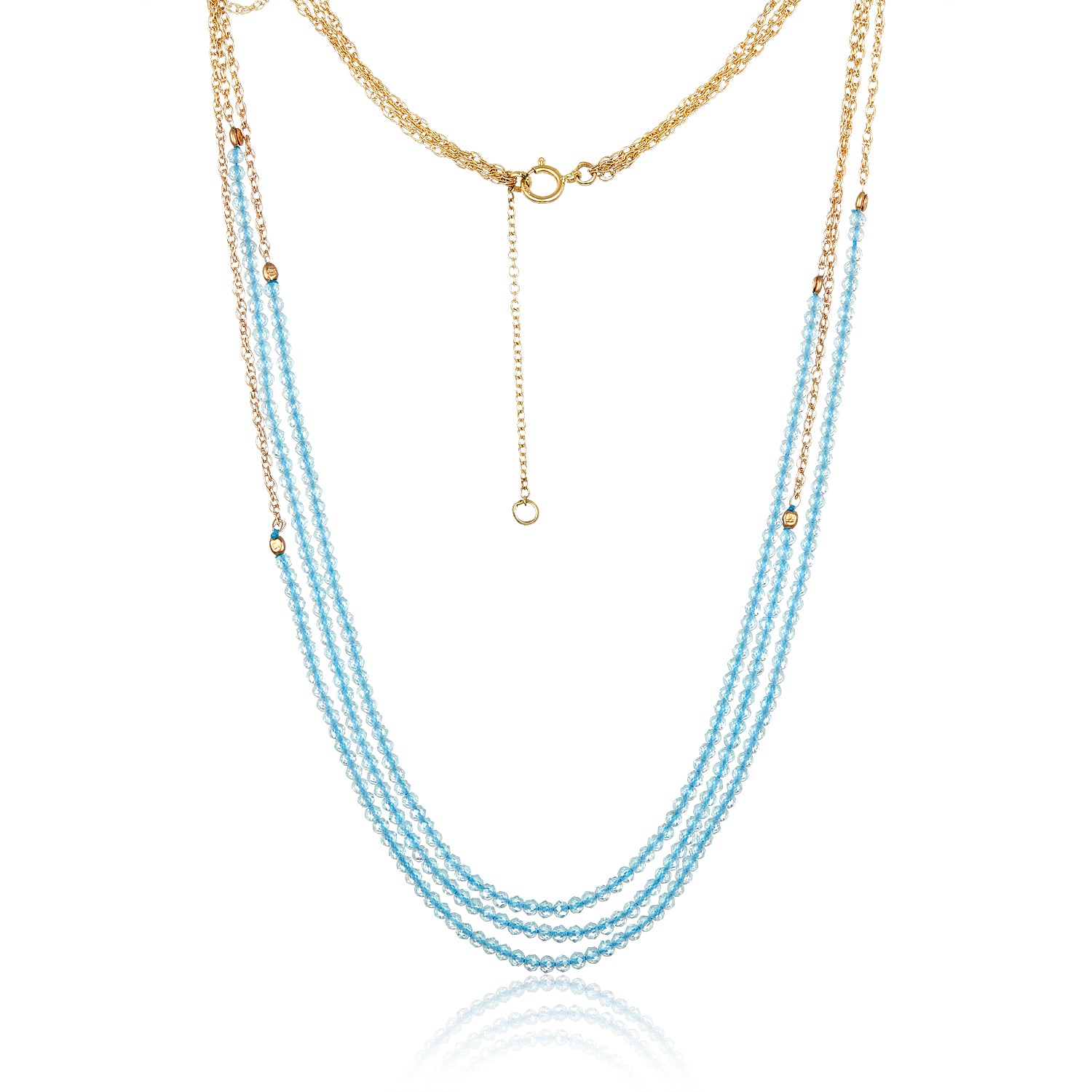 Trio Aquamarine Necklace
