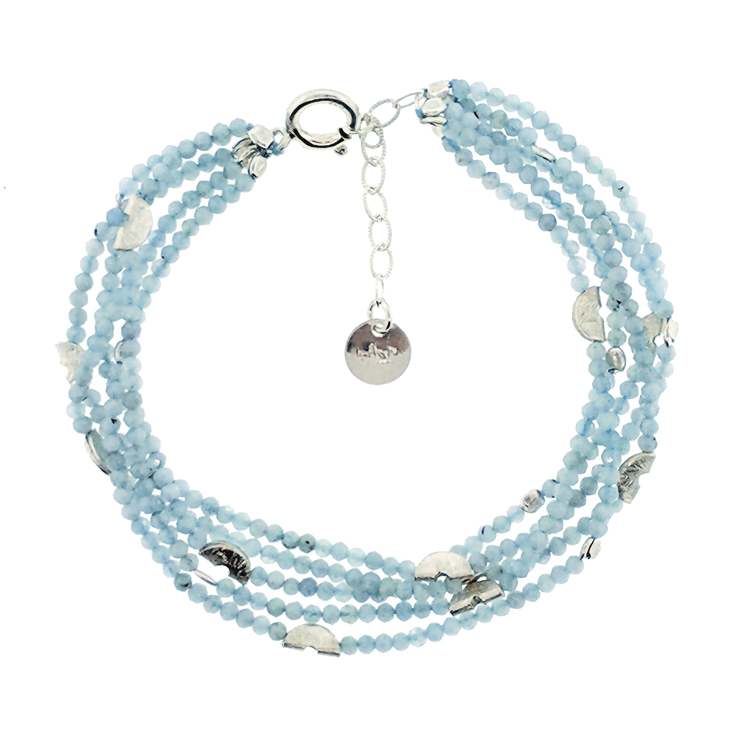 Half Moon Multi-Strand Bracelet - Aqua