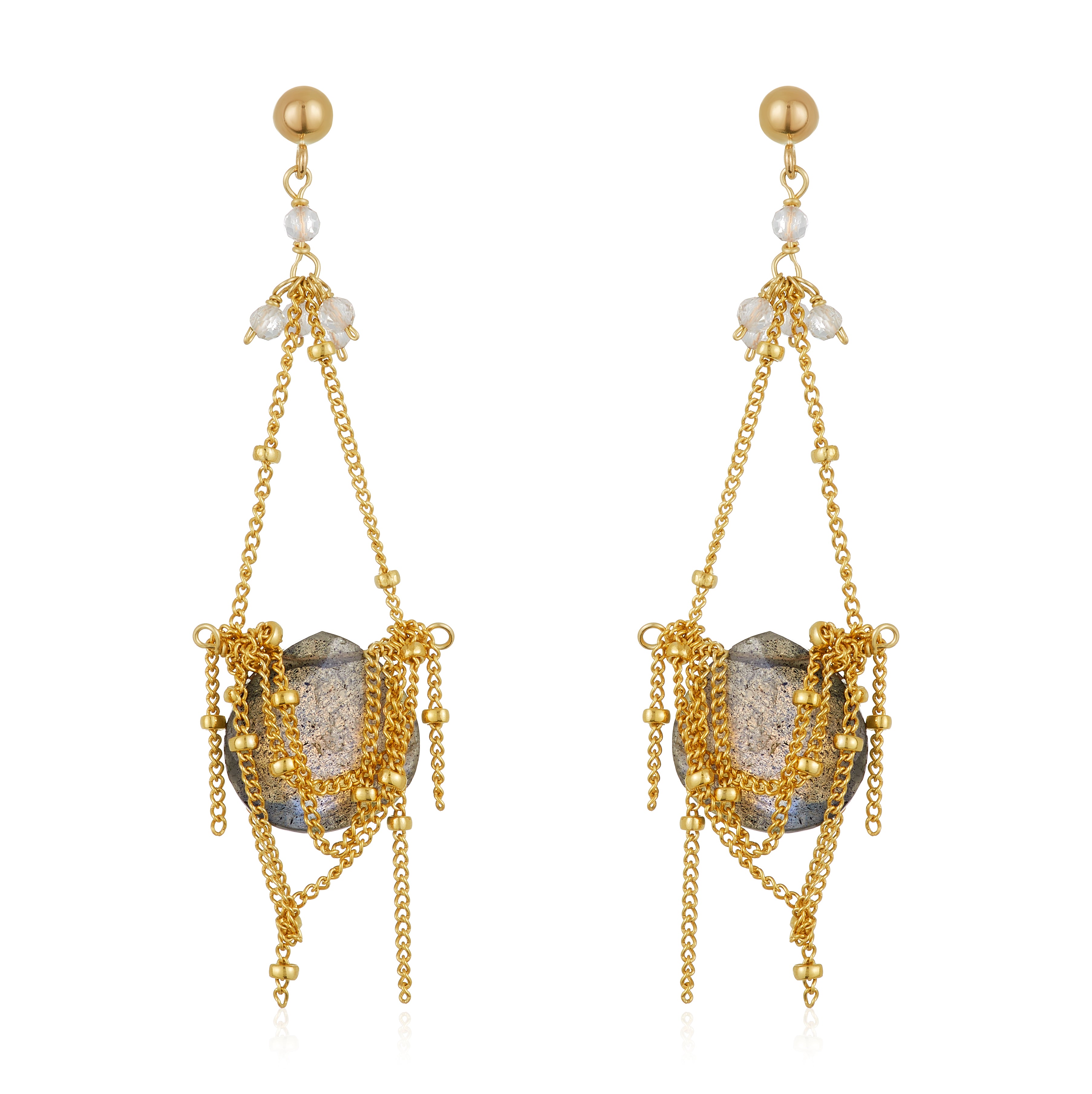 Labradorite Chandelier Earrings