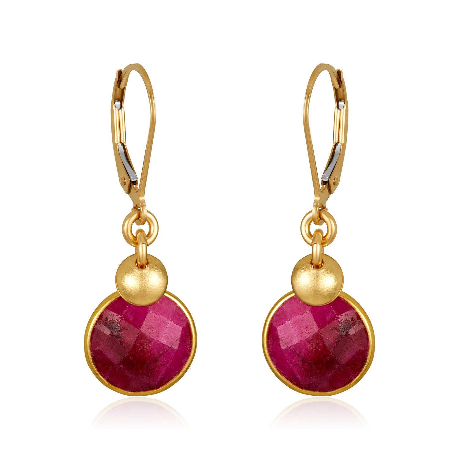 Ruby Bezel Earrings