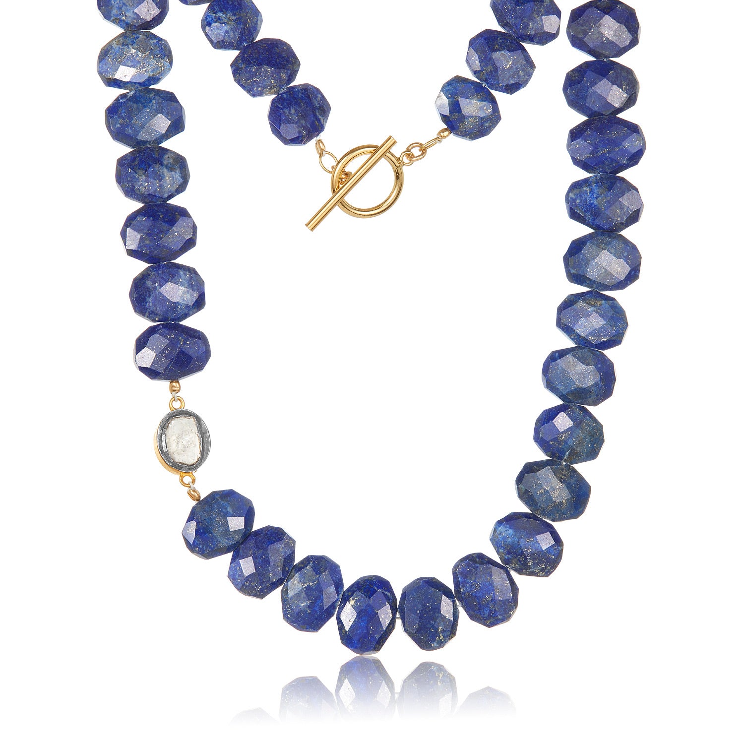 Lapis Slice Diamond Necklace