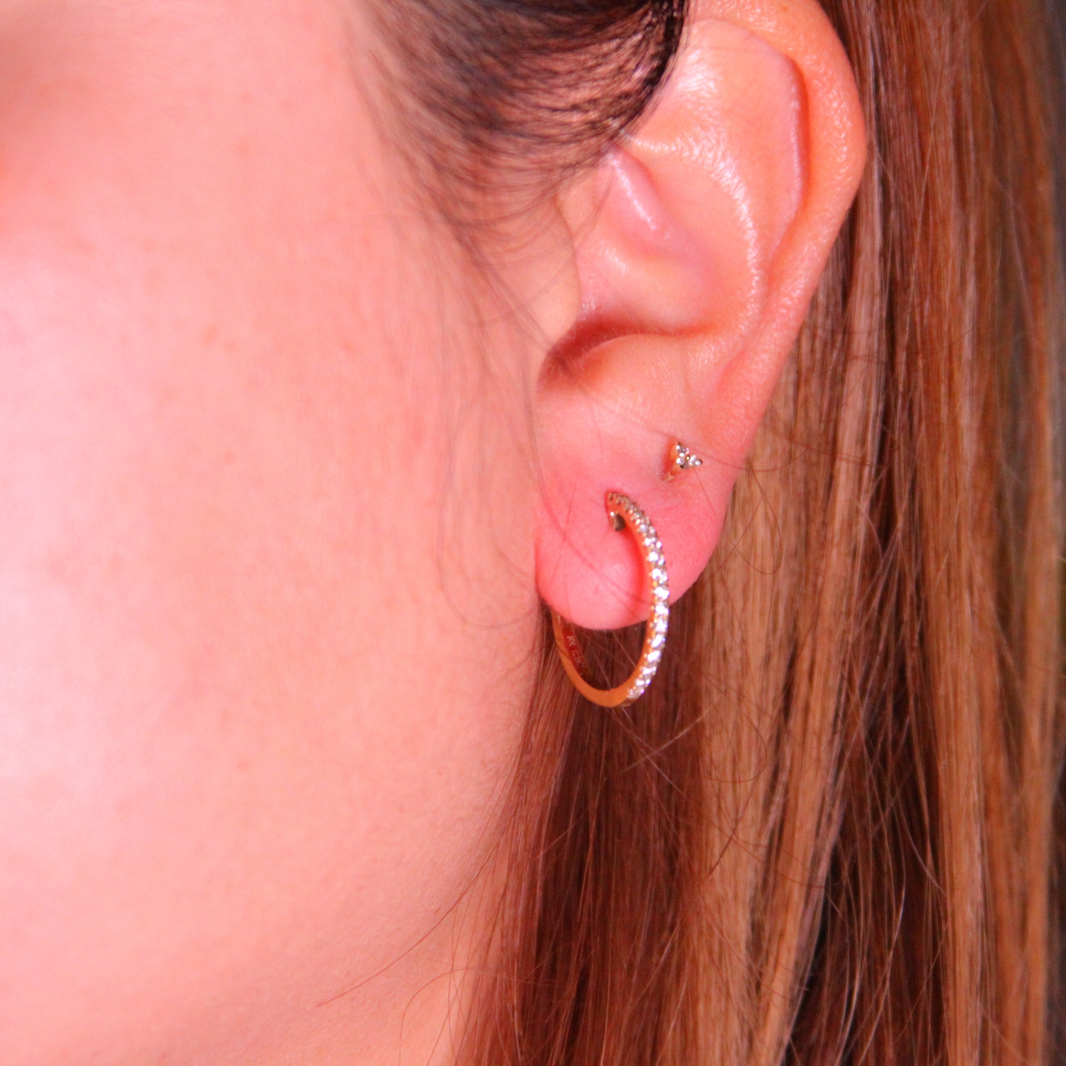 Diamond Huggers In Yellow Or White Gold-15mm or 20mm