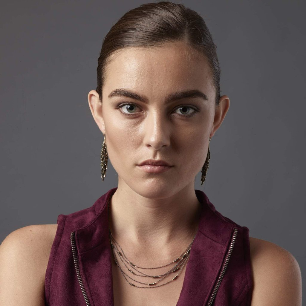 Multi Strand Necklace II Pyrite