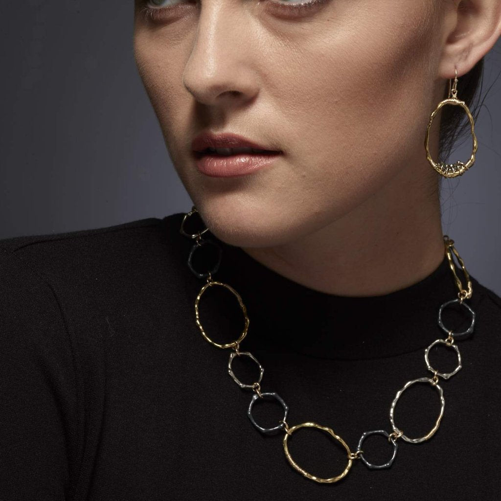 Organic Bamboo Pyrite Hoops